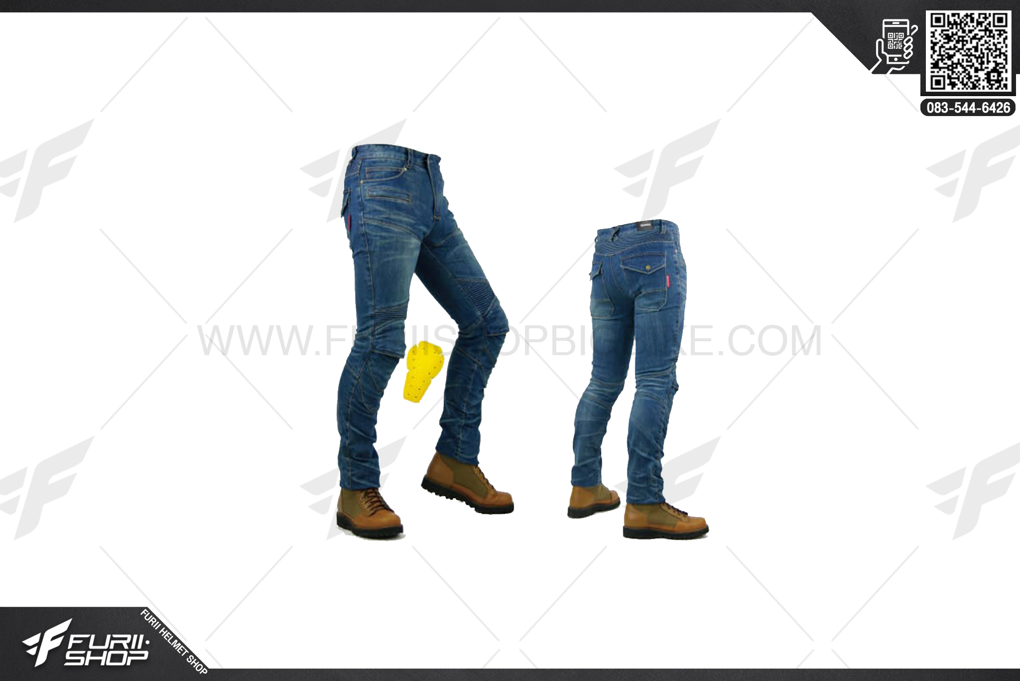 กางเกงการ์ด Komine PK718 SLIM FIT KEVLAR D-JEANS
