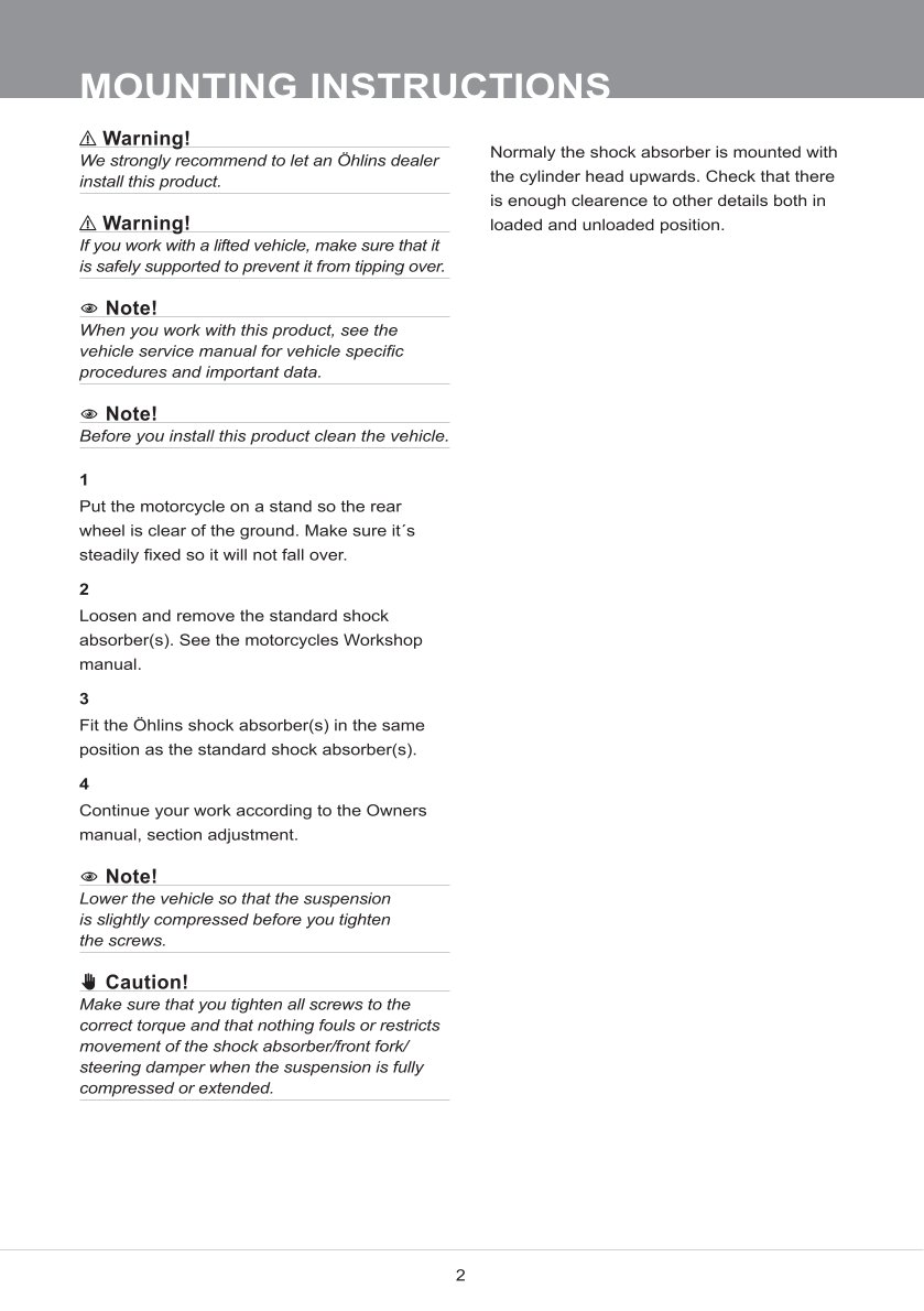 โช๊คหลังแต่ง Ohlins HD146 For Harley-Davidson XL Sportster ปี 2004-2022
