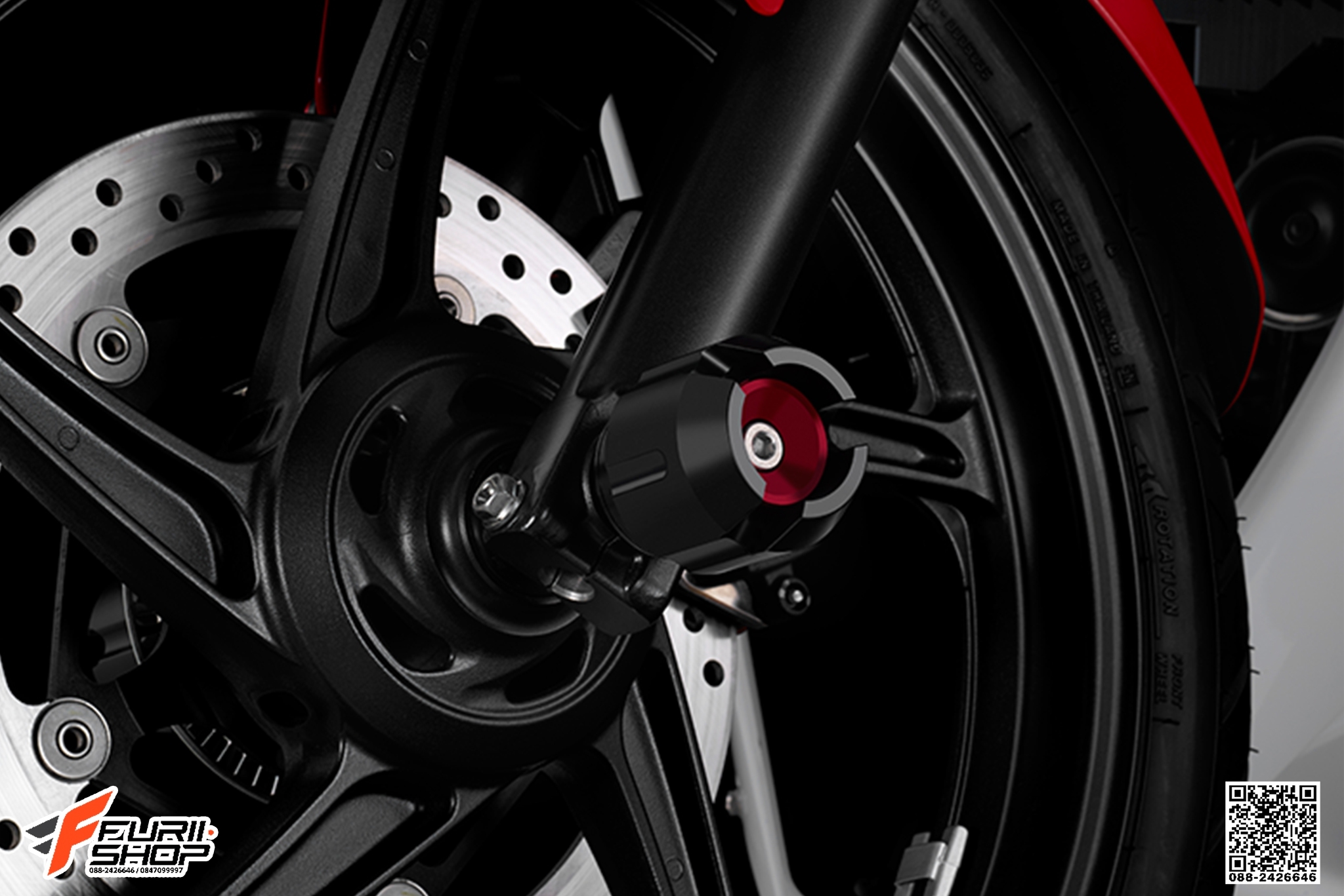 กันล้มล้อหน้า BIKERS สีแดง FOR HONDA CB300F/CBR300R