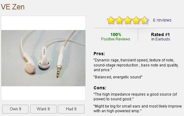ขาย VE ZEN หูฟังเสียงดีความนิยมอันดับ 1 ใน Headfi หมวดรีวิว