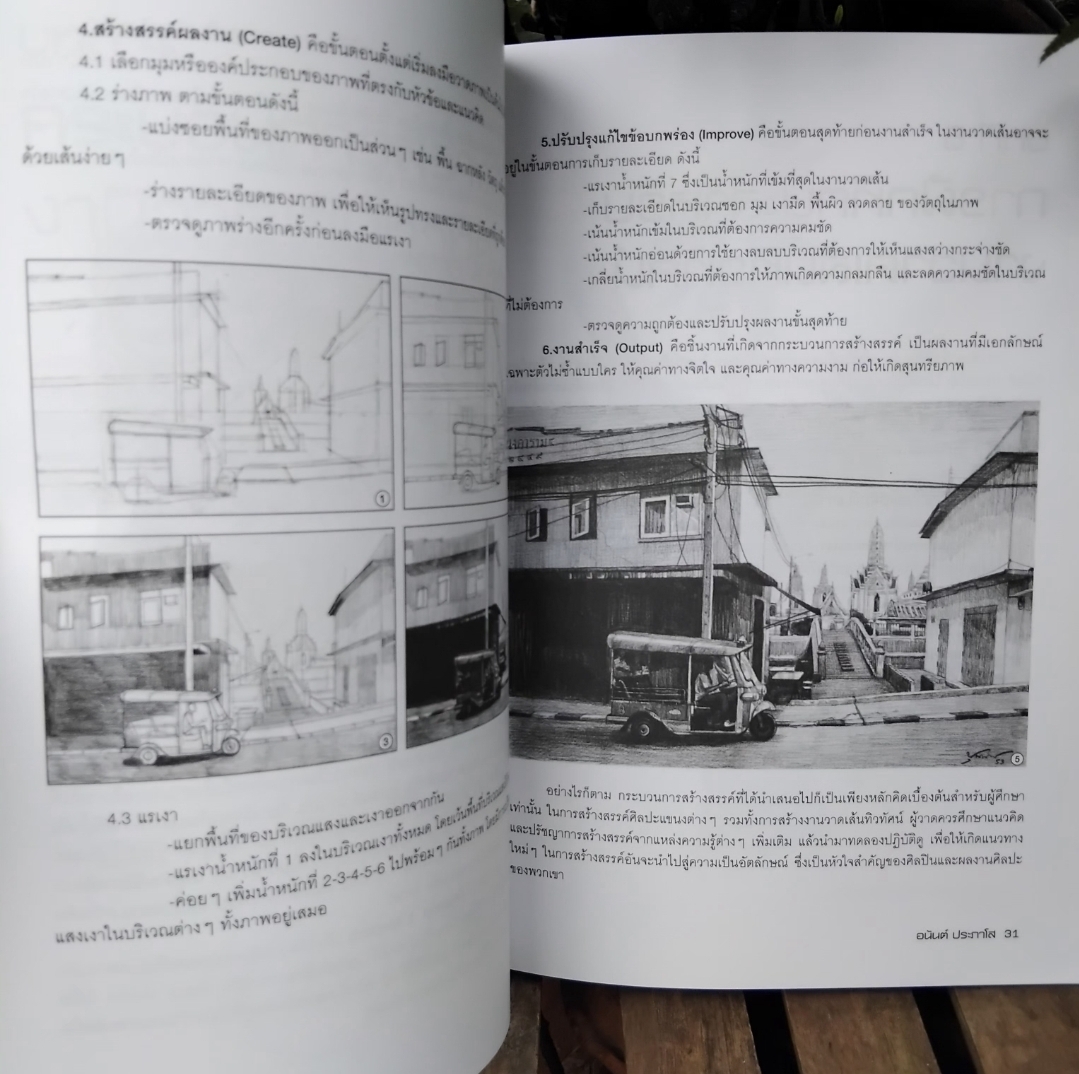 วาดเส้นทิวทัศน์ โดย อนันต์ ประภาโส หนังสือหายากไม่มีพิมพ์เพิ่ม มือ1