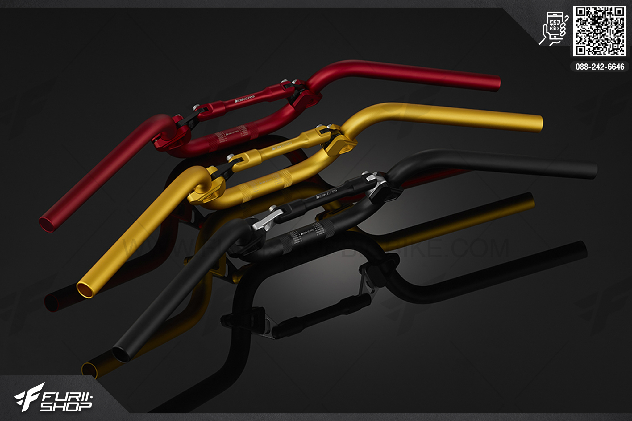 ชุดแฮนด์บาร์พร้อมแกนค้ำแฮนด์ (Handle Bar With Cross Bar) Bikers Honda PCX 150 (2018-2020) แฮนด์มอร์เตอร์ไซค์ แฮนด์บิ๊กไบค์ handlebar แฮนด์บาร์