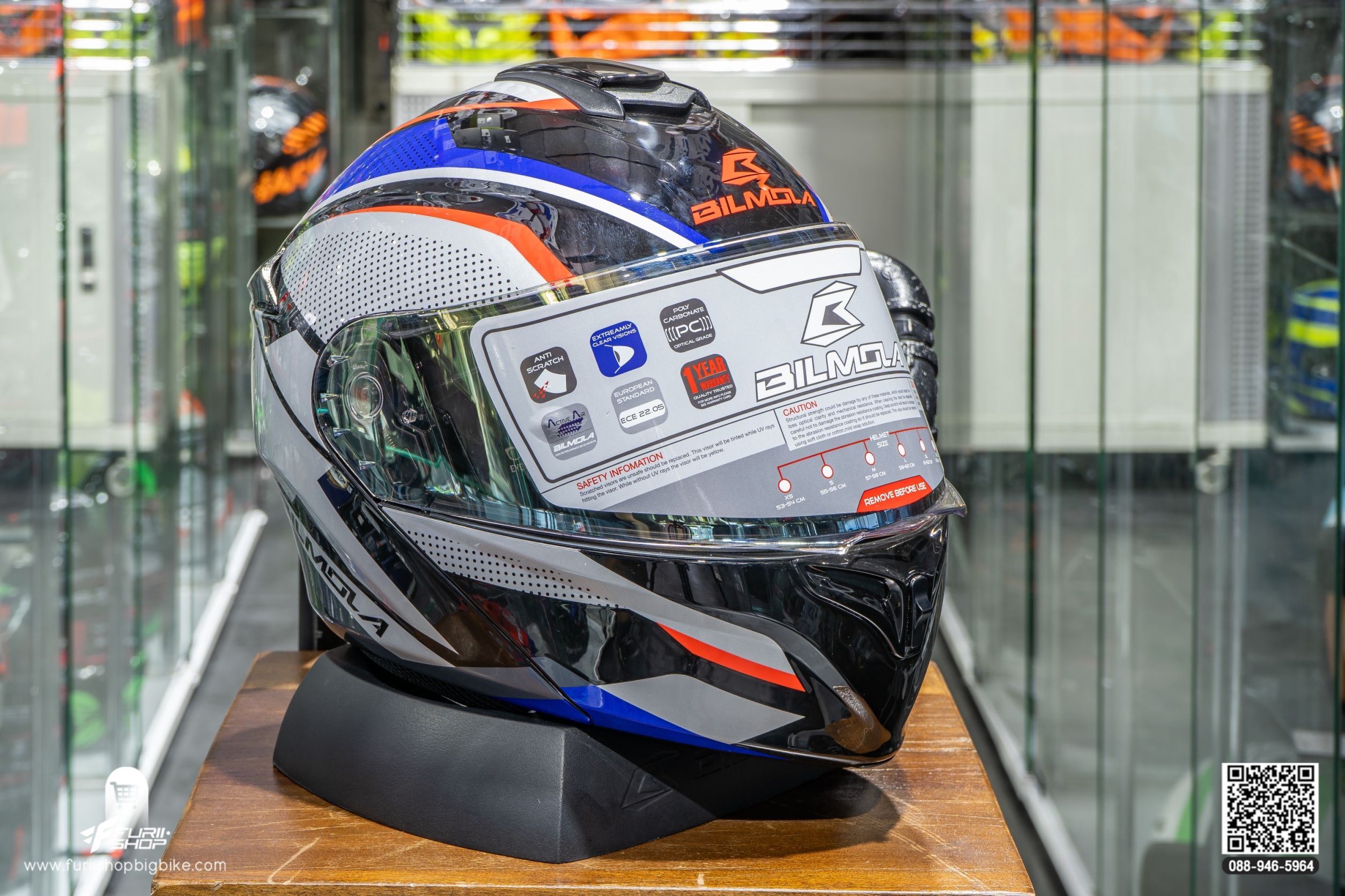 หมวกกันน็อค BIMOLA EXPLORER SX RED BLUE (GLOSSY)