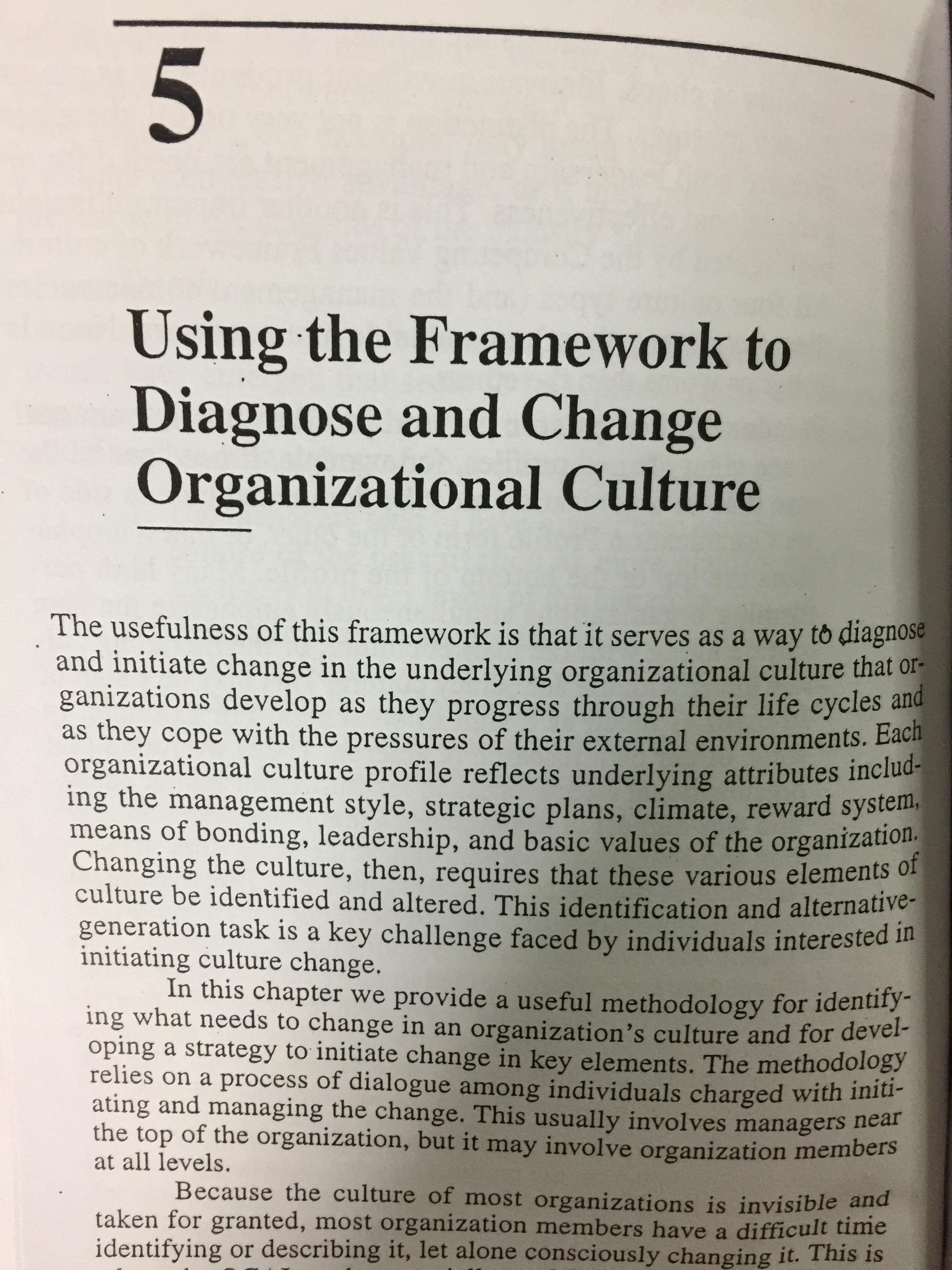DIAGNOSING AND CHANGING ORGANIZATIONAL CULTURE 0 กก.
