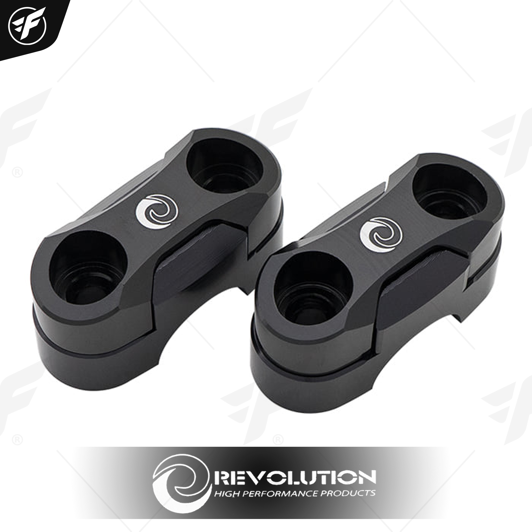 ประกับตุ๊กตาแฮนด์ 2 ชิ้น(R+L) CNC REVOLUTION M-SLAZ/PCX-160 ฐานดำ บนดำ
