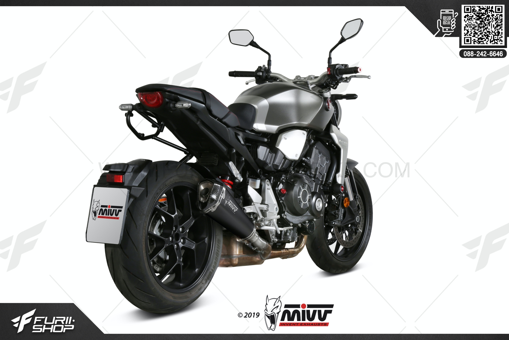 ท่อมอเตอร์ไซค์ MIVV SLIP-ON DELTA STEEL BLACK FOR HONDA CB1000R 2018 ท่อแต่ง ท่อสูตร ท่อบิ๊กไบค์ ท่อBigbike ท่อไอเสีย