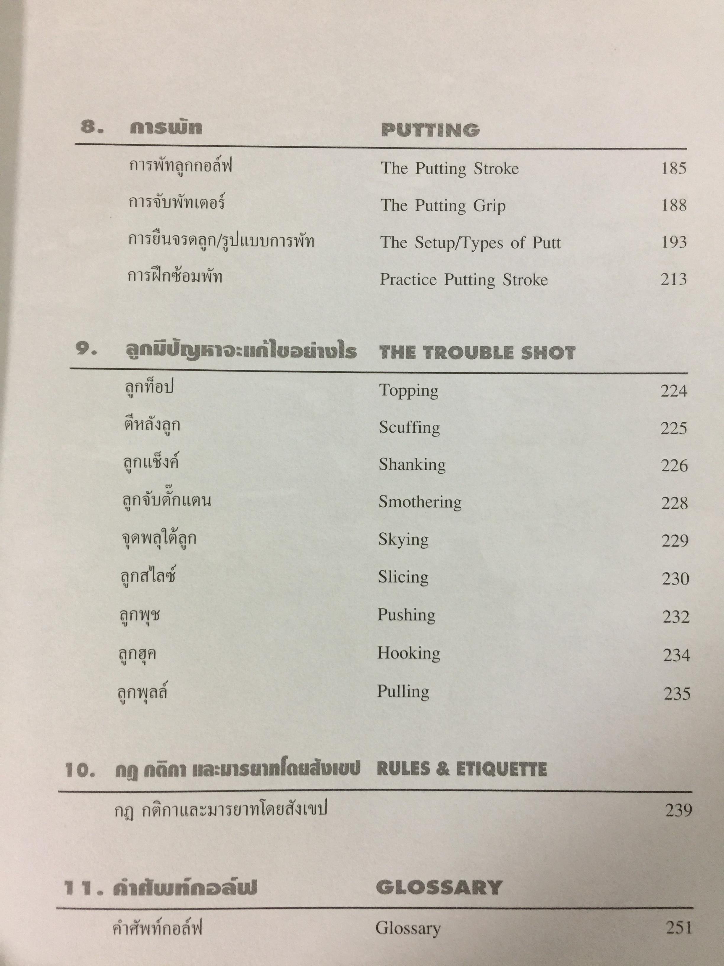 มาหัดเล่นกอล์ฟกันเถอะ. คู่มือการหัดเล่นกอล์ฟ เขียนและเรียบเรียงโดย สุชาติ เขมาภิรมย์ 1 กก.
