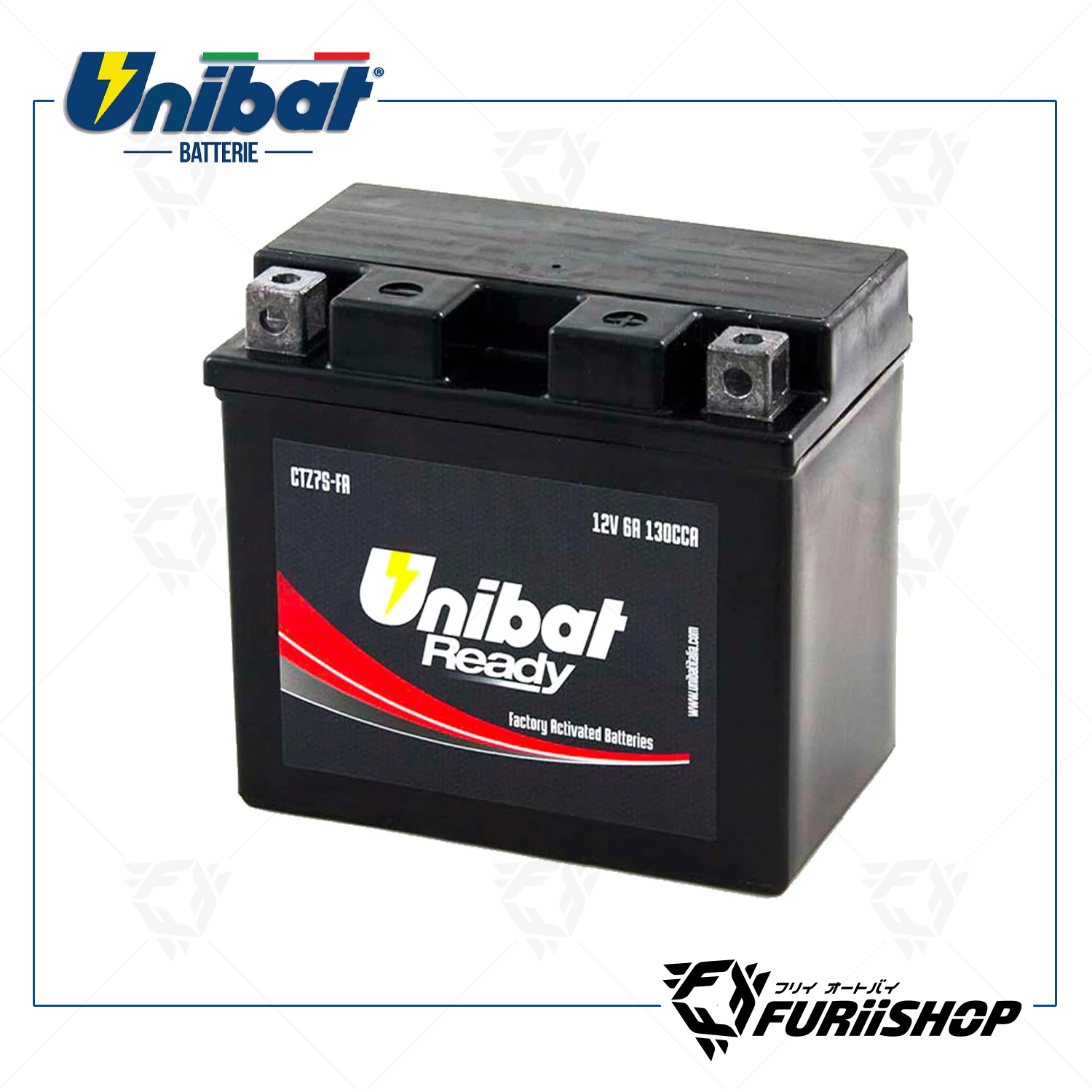 แบตเตอร์รี่รถมอเตอร์ไซต์ Unibat Battery Ready Series CTZ7S-FA For Honda , Yamaha , Kawasaki
