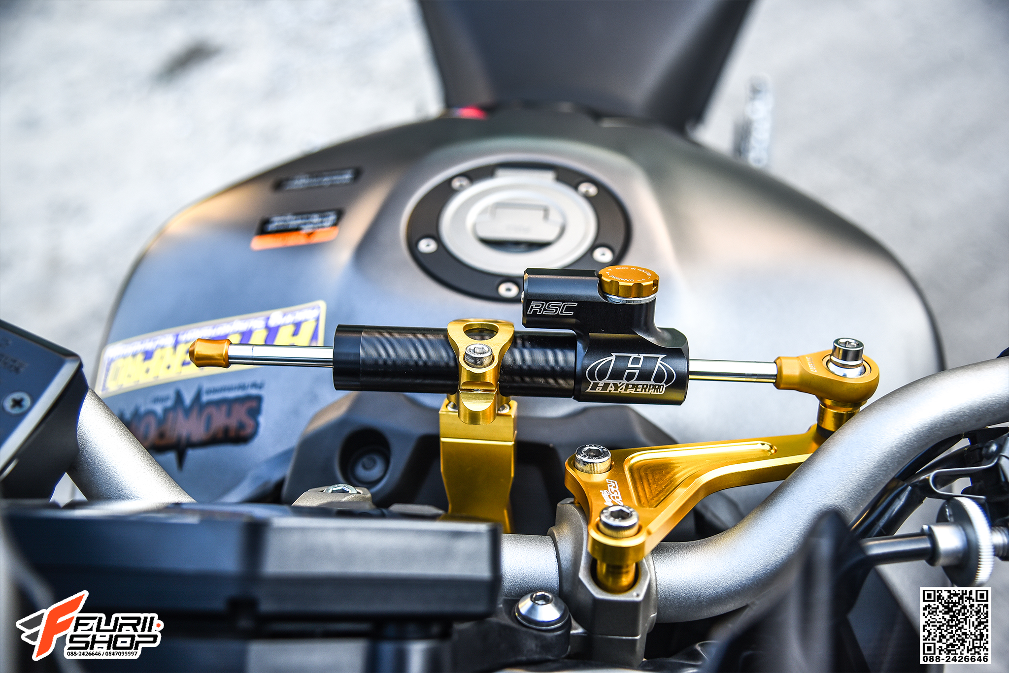 ขาจับกันสะบัด RSV สีทอง FOR YAMAHA MT09