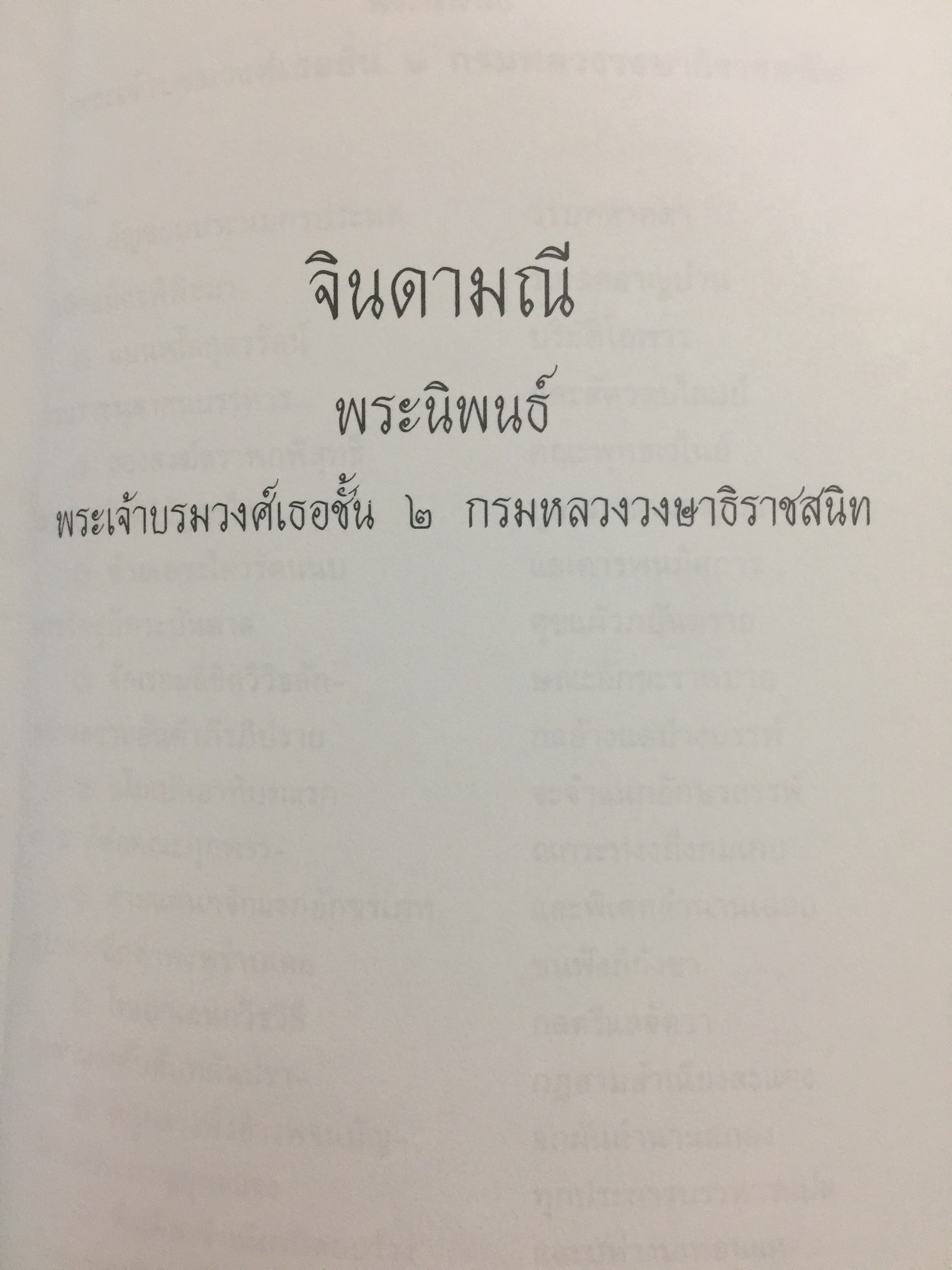 จินดามณี. เป็นหนังสือที่ระลึก 200 ปี พระเจ้าบรมวงศ์เธอ กรมหลวงวงษาธิราชสนิท. 9 กรกฎาคม 2551-9 กรกฎาคม 2552 0 กก.