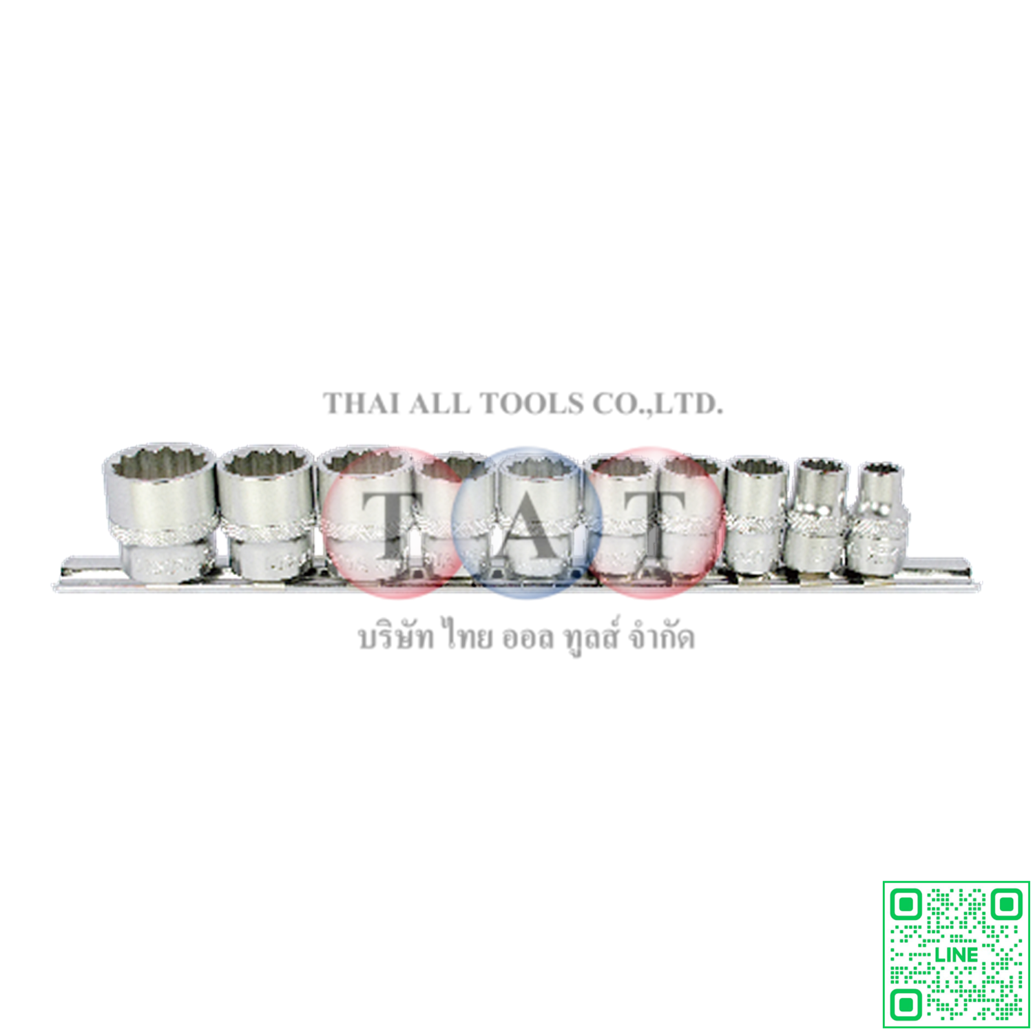 10 PCS 3/8" DR. 12PT SOCKET SET, CR-V