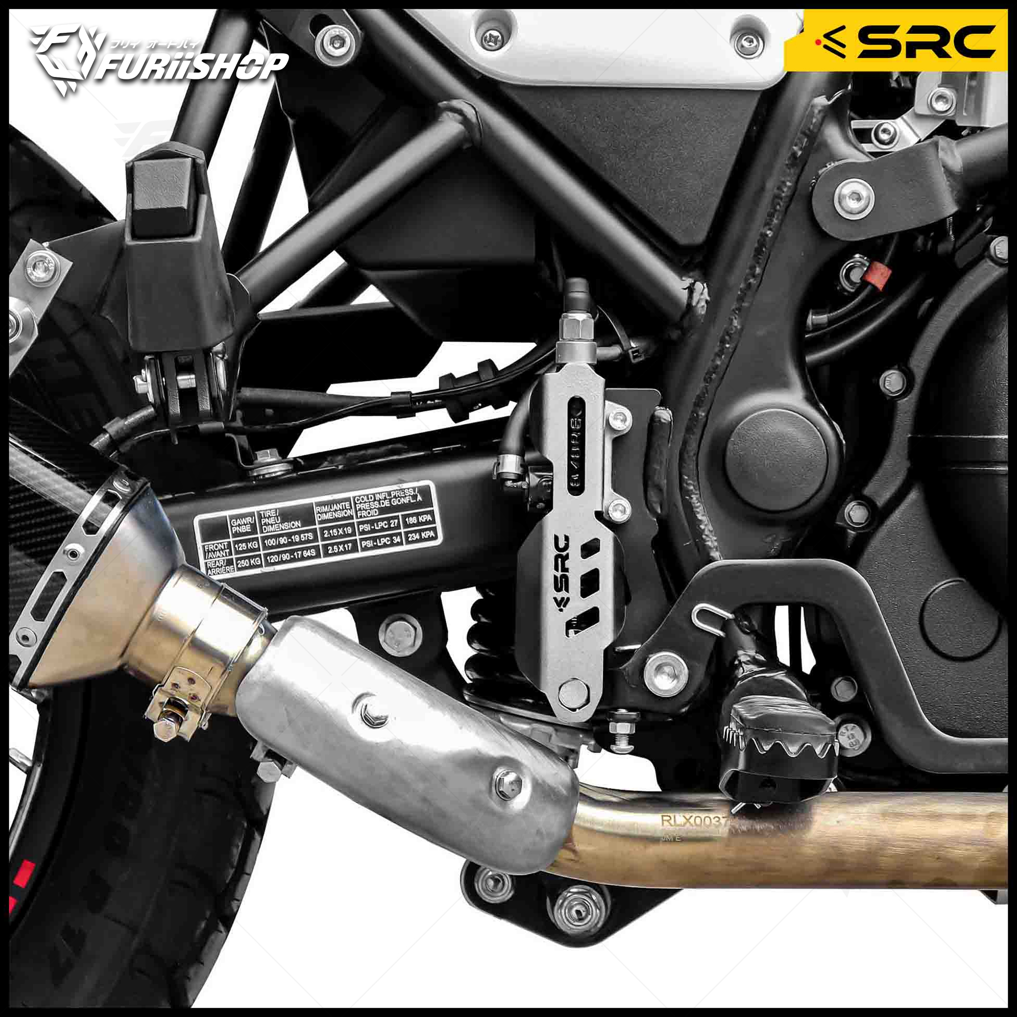 การ์ดฝาครอบปั้มเบรคหลัง SRC REAR COVER PUPMBRAKE FOR ROYAL ENFIELD SCRAM 411/LS410