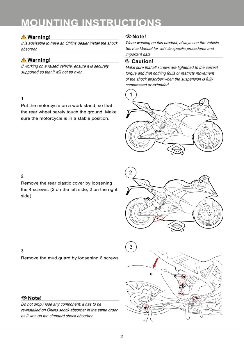 โช๊คหลัง โช๊คอัพ โช๊คแต่ง โช๊คมอเอตร์ไซค์ OHLINS KT303 FOR KTM RC390