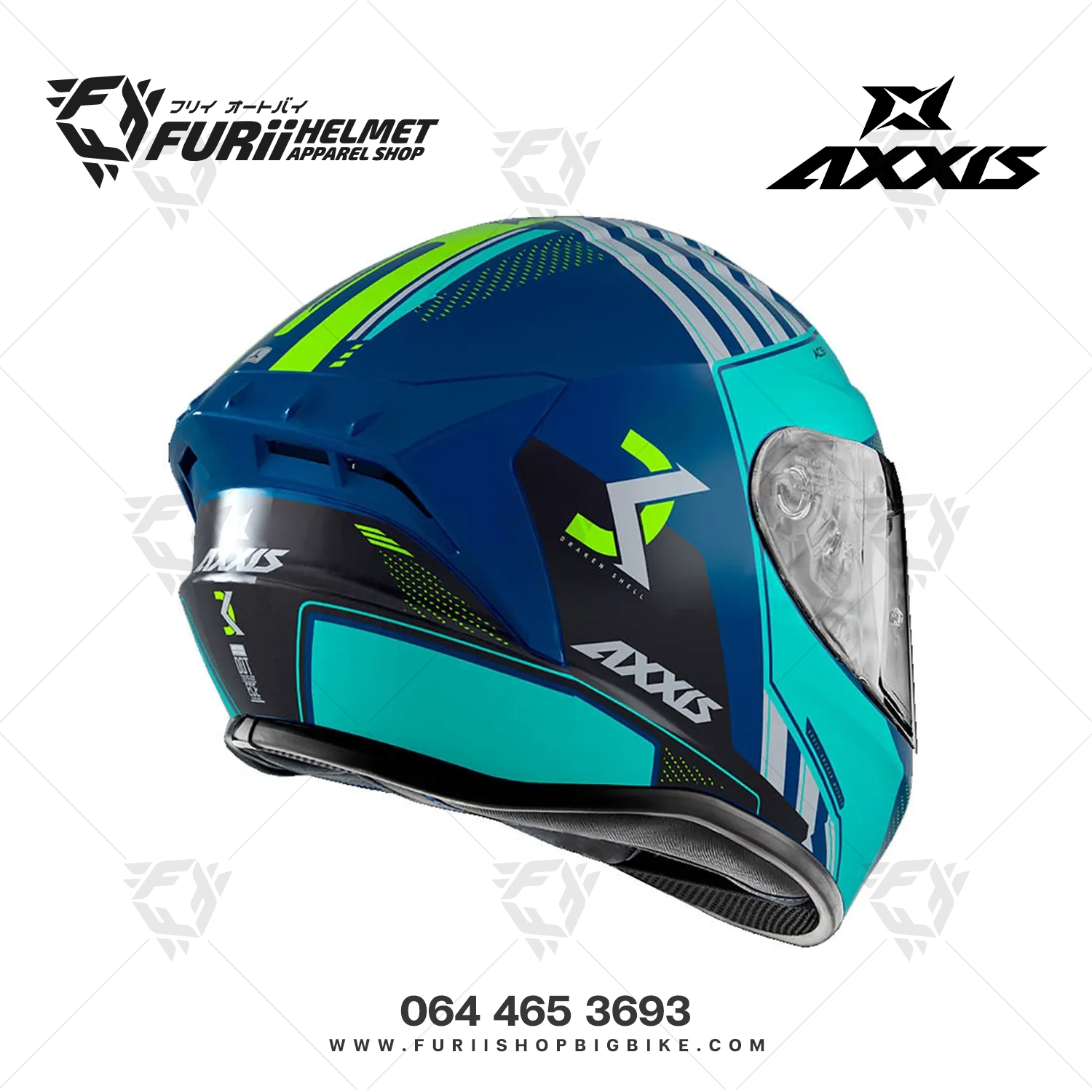 หมวกกันน็อคเต็มใบ AXXIS Draken S Mythic C7 Blue (สีเงา)