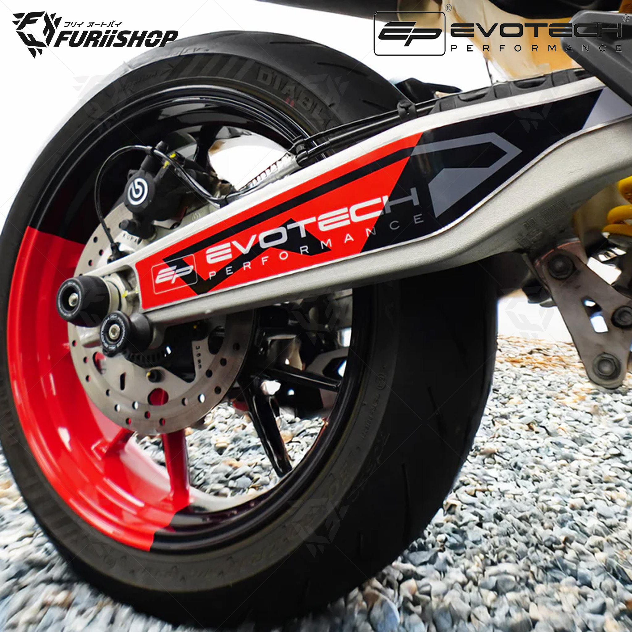 STICKER SWING ARM EVOTECH For : HYPERMOTARD 698