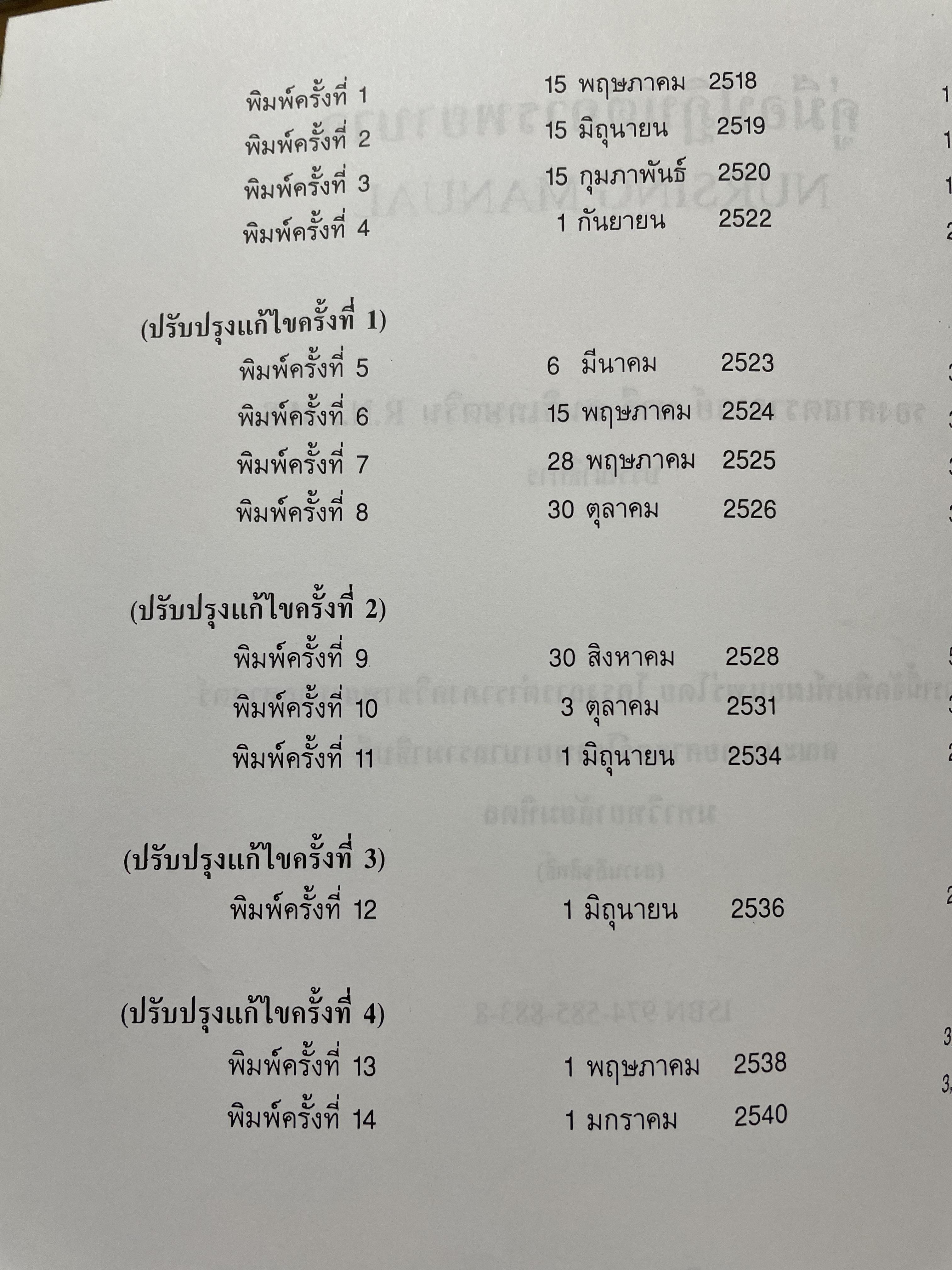 คู่มือปฎิบัติการพยาบาล NURSING MANUAL มหาวิทยาลับมหิดล 0 กก.