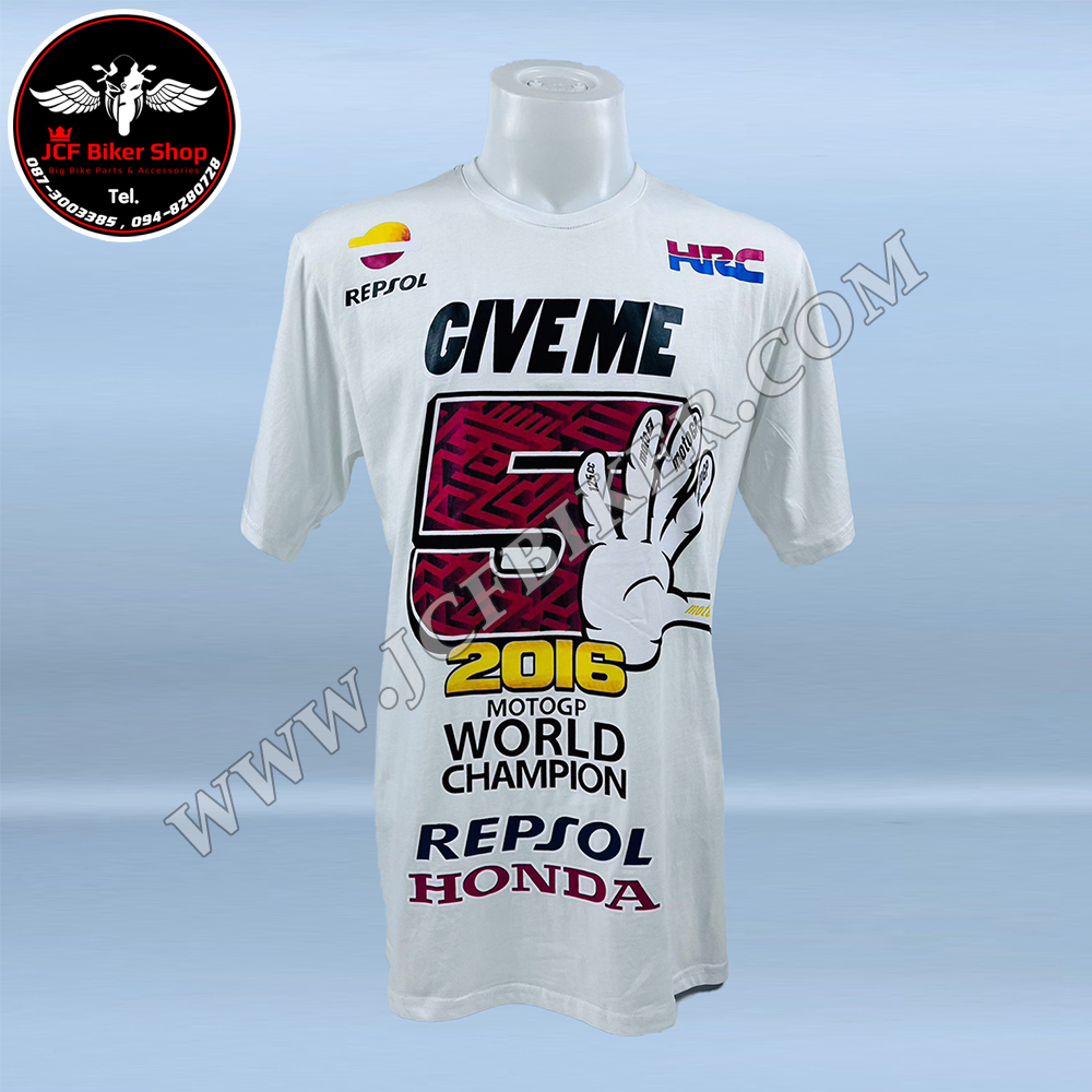 เสื้อยืดแขนสั้น Repsol #534 ผ้า Cotton สีขาว