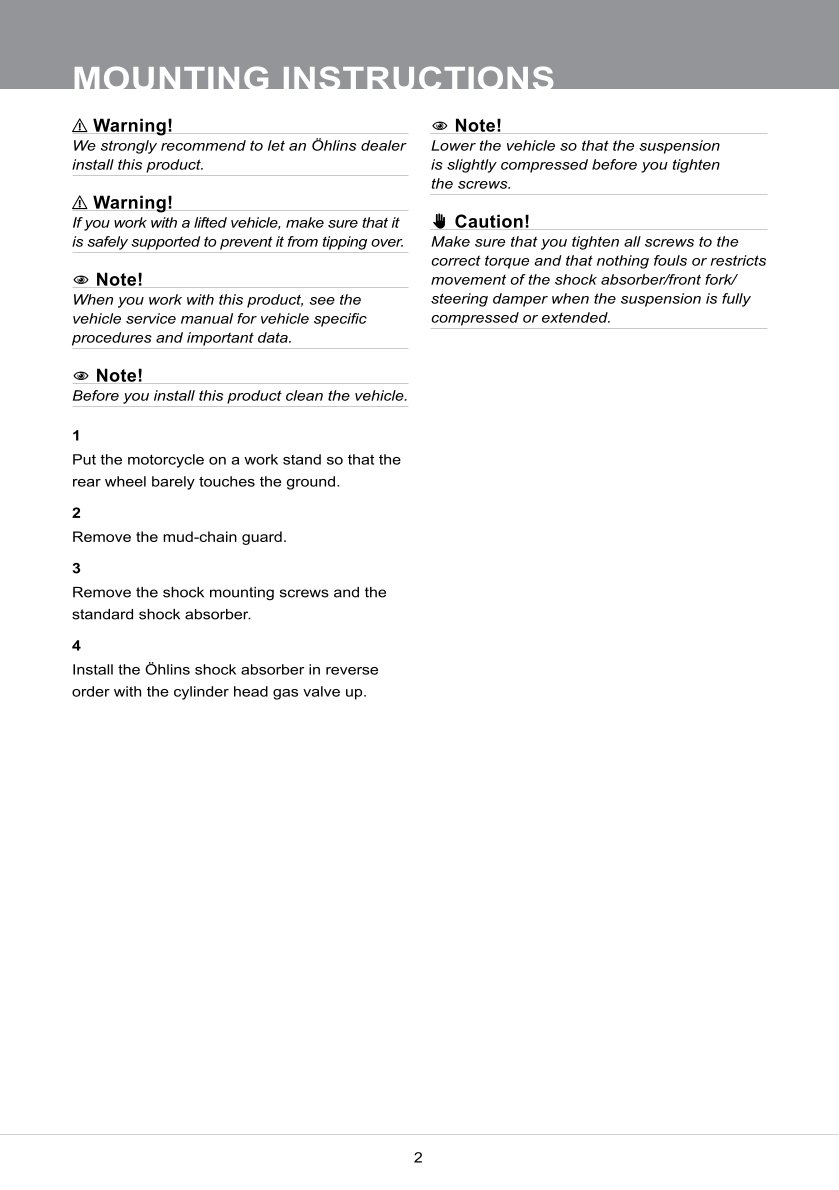 โช๊คหลังแต่ง Ohlins YA419 For Yamaha XSR 700/XTribute ปี 2016-2024