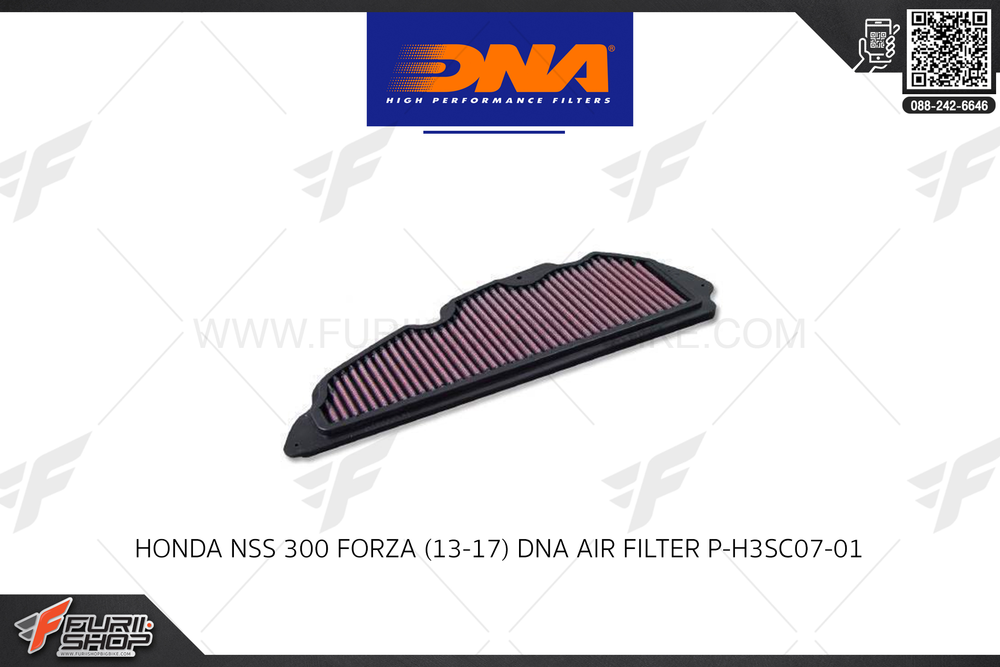 กรองอากาศ DNA HIGH PERFORMANCE FILTERS : HONDA FORZA 300 (13-17)