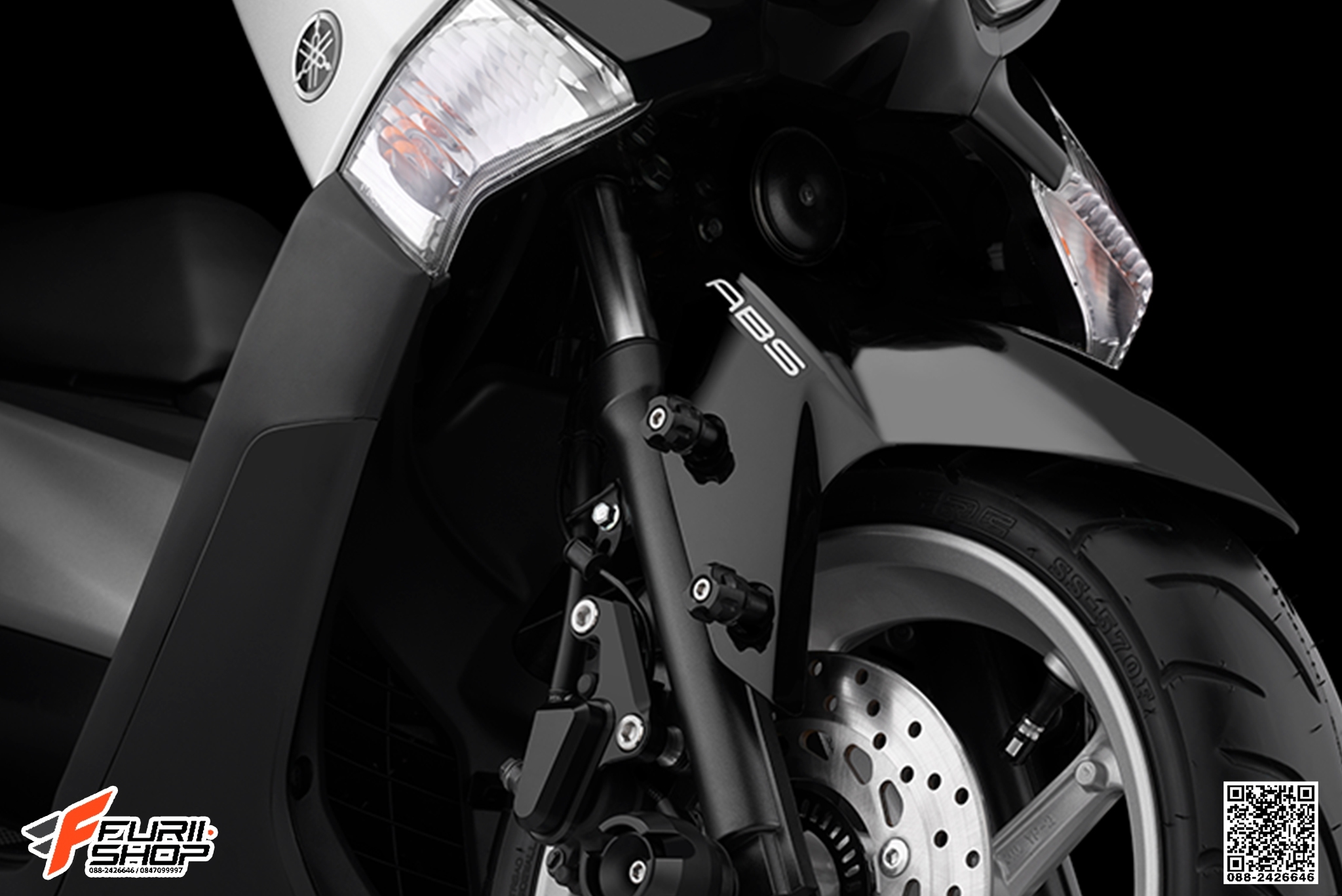 ชุดกันล้มบังโคลนหน้า BIKERS สีดำ FOR YAMAHA NMAX155