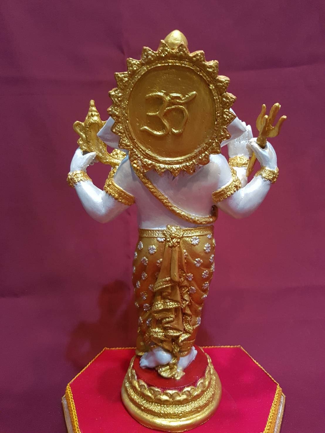 พระพิฆเนศ ปางร่ายรำ องค์สีขาวมุก