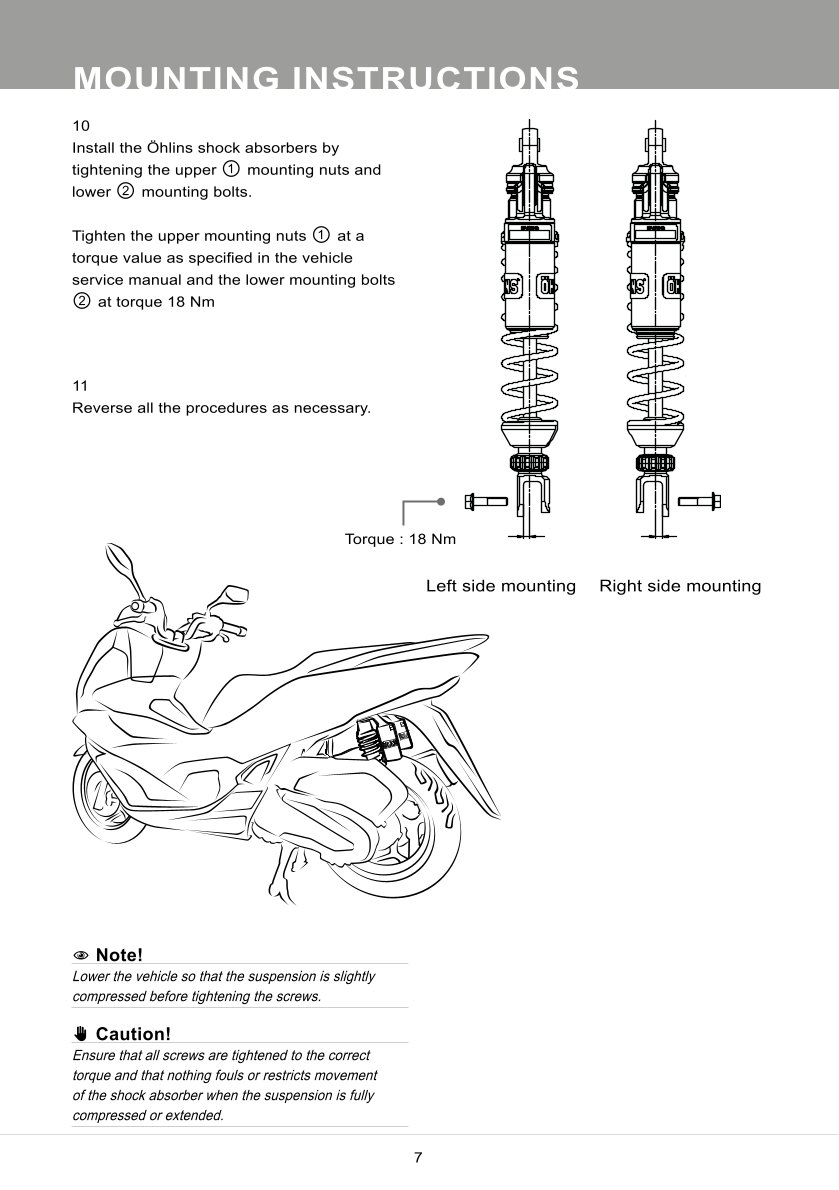 โช๊คหลังแต่ง Ohlins HO112 For Honda PCX 160 ปี 2021-2023
