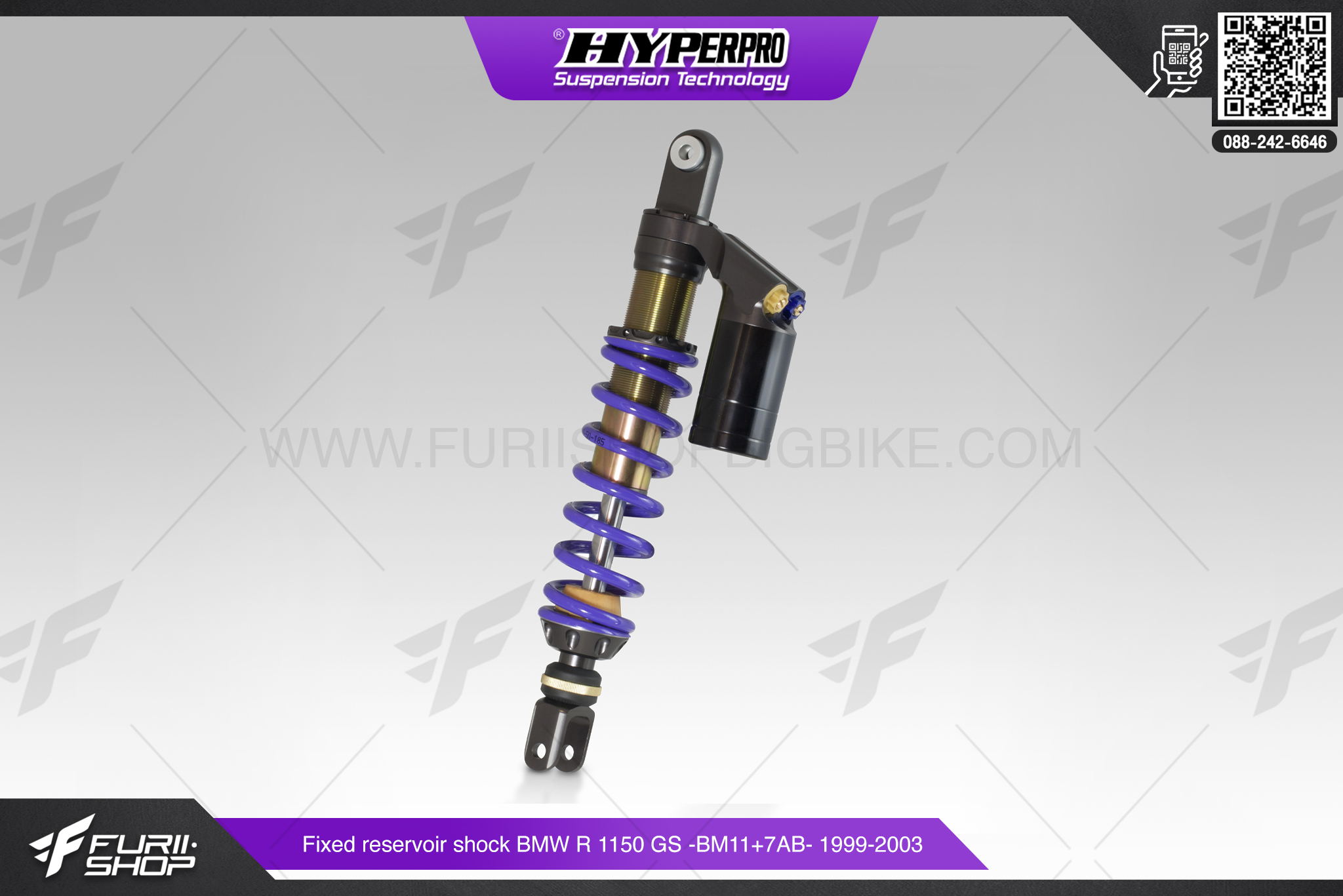 โช้คอัพหลัง HYPERPRO Fixed Reservoir Shock BMW R1150 GS BM11+7AB 1999-2003