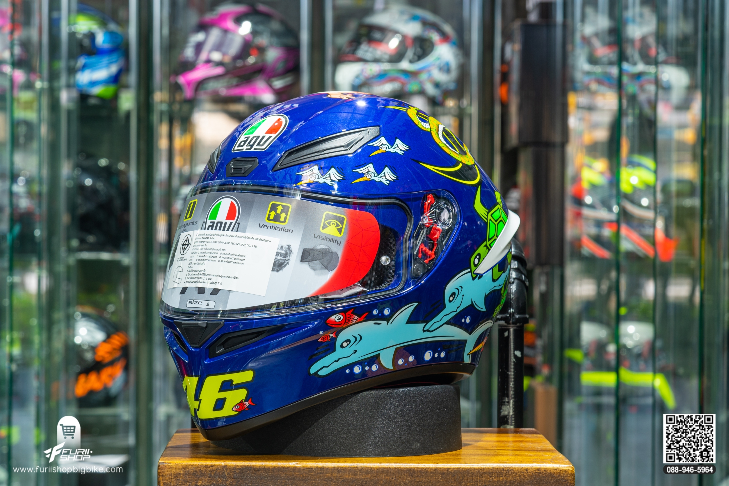 หมวกกันน็อค AGV K1 WHITE ZOO BLUE