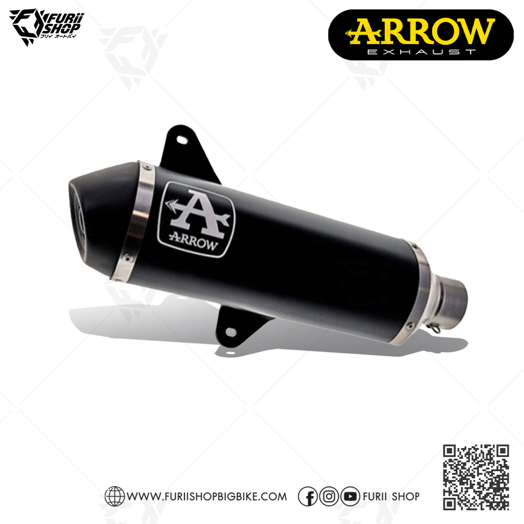 ท่อมอเตอร์ไซค์ Arrow Slip on Black Euro5 New Logo : for Vespa GTS300