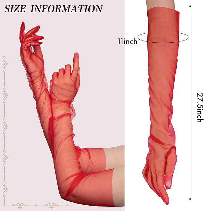 ถุงมือออกงาน สีแดง
