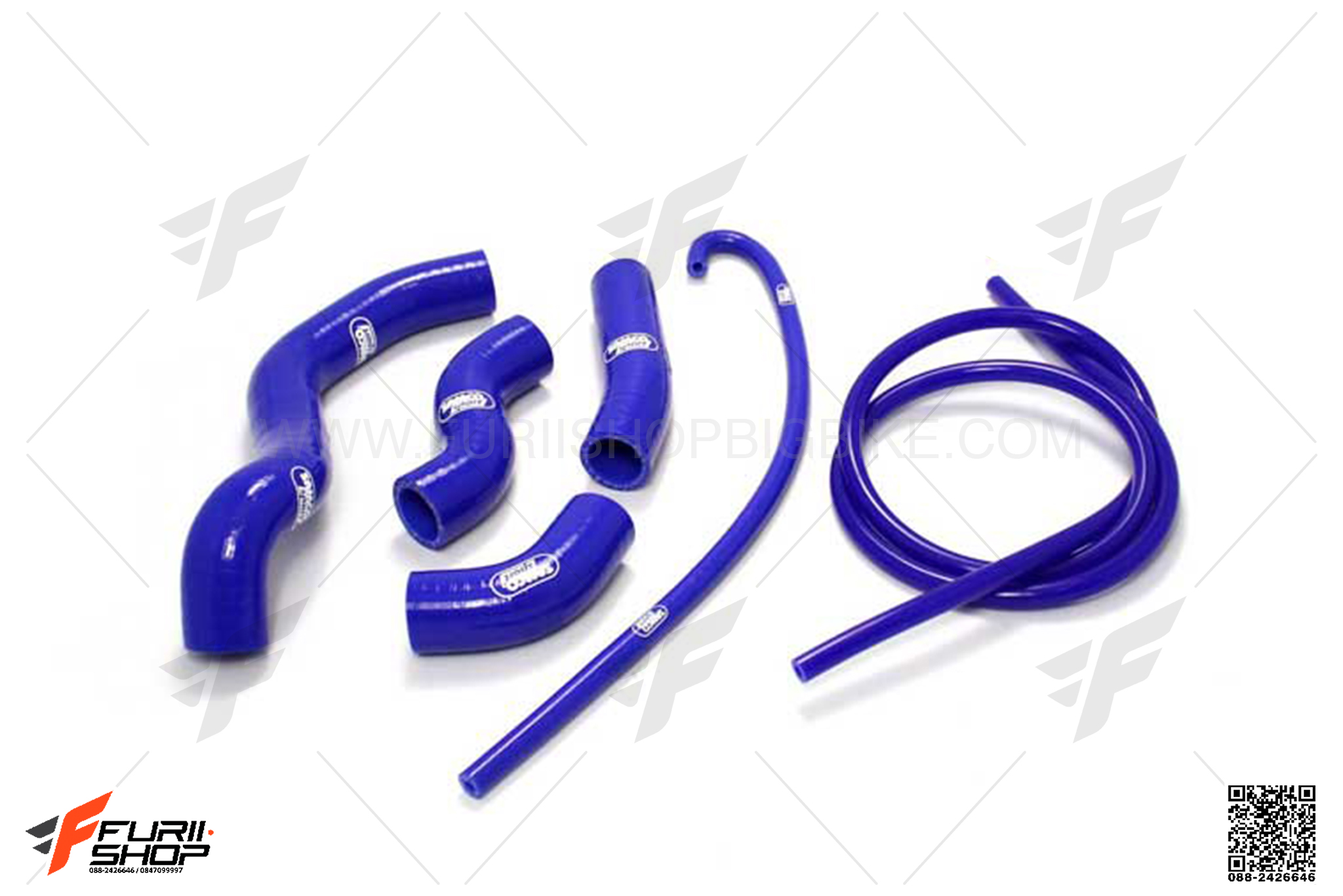 ท่อหม้อน้ำมอเตอร์ไซค์ SAMCO SPORT สีน้ำเงิน FOR KAWASAKI Z800 ท่อแต่ง ท่อสูตร ท่อบิ๊กไบค์ ท่อBigbike ท่อไอเสีย