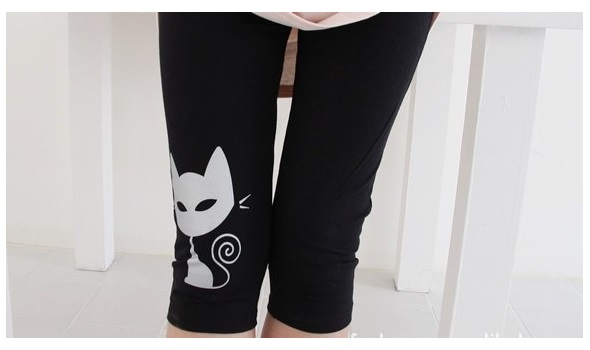 กางเกงเลกกิ้งคนท้อง ลายการ์ตูนน้องแมว