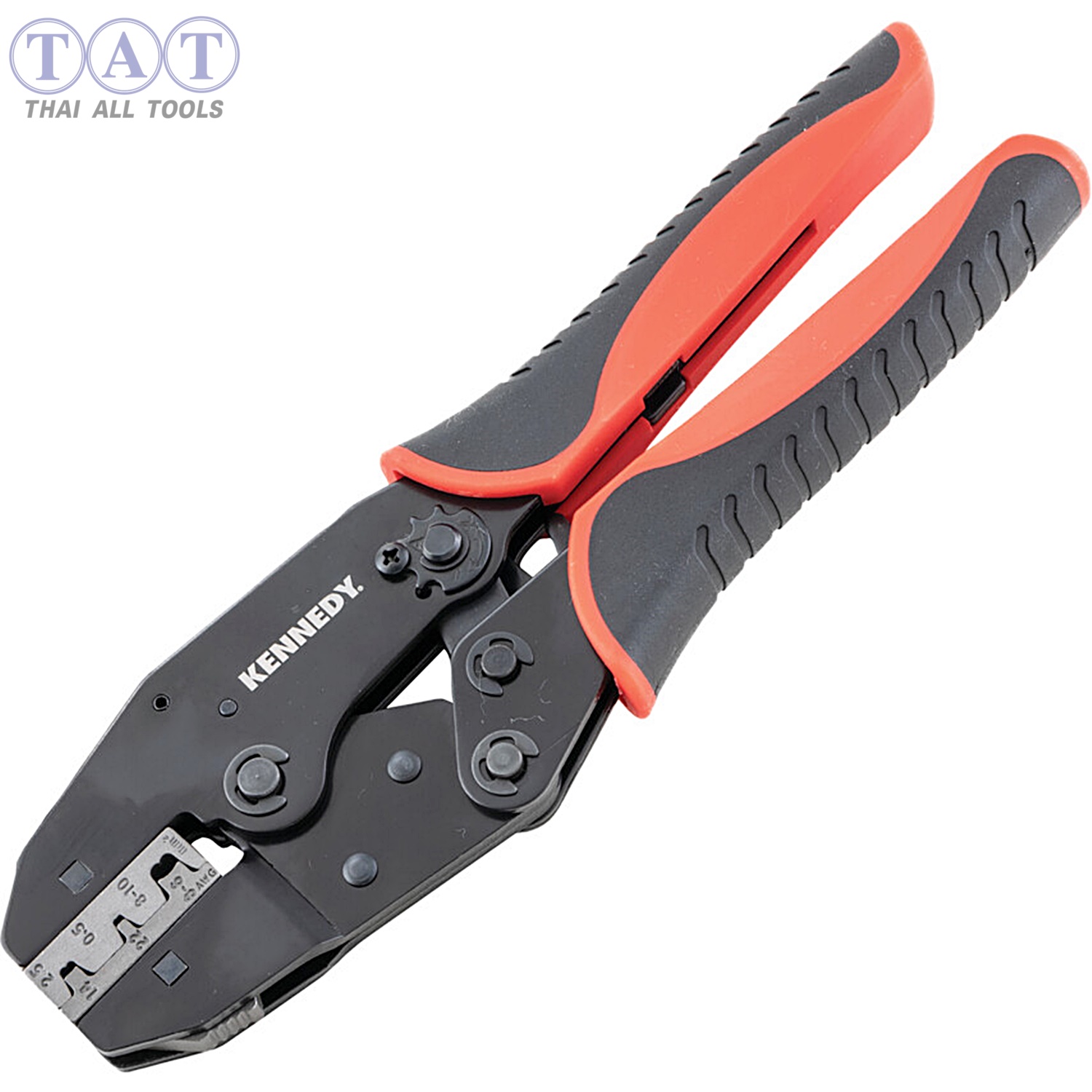 ชุดคีมย้ำ RATCHET CRIMPING TOOL C/WINTERCHANGEABLE JAWS 8PC KENNEDY