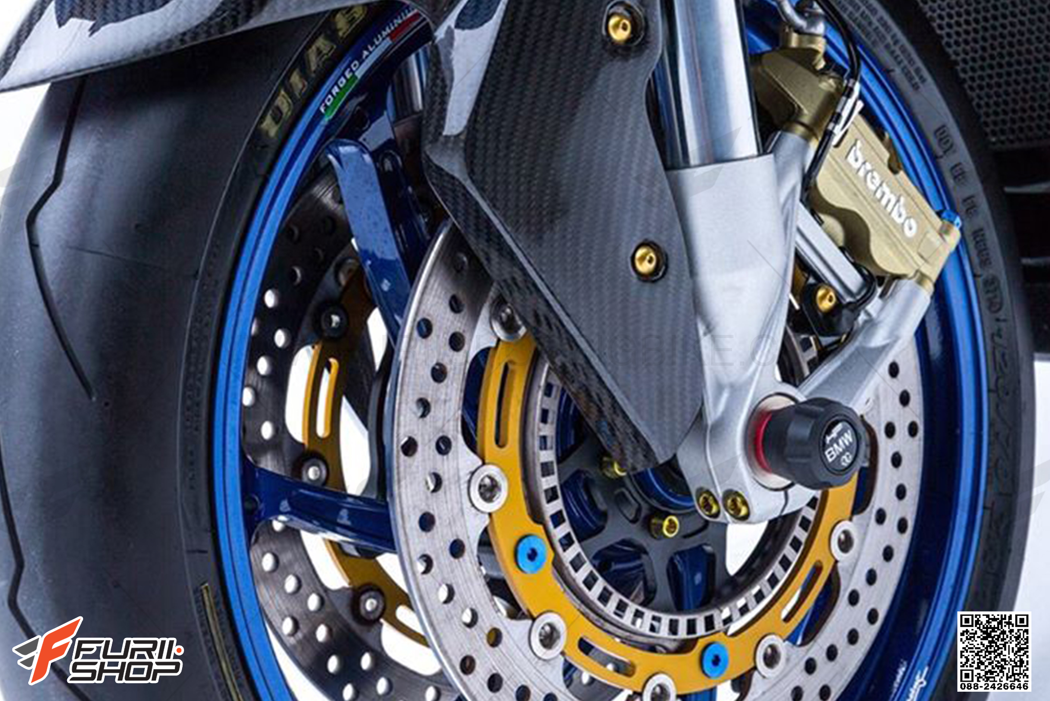 ล้อ MARCHESINI 7 ก้านพร้อมสเตอร์ BLUE COBALT FOR KAWASAKI ZX6R 2019