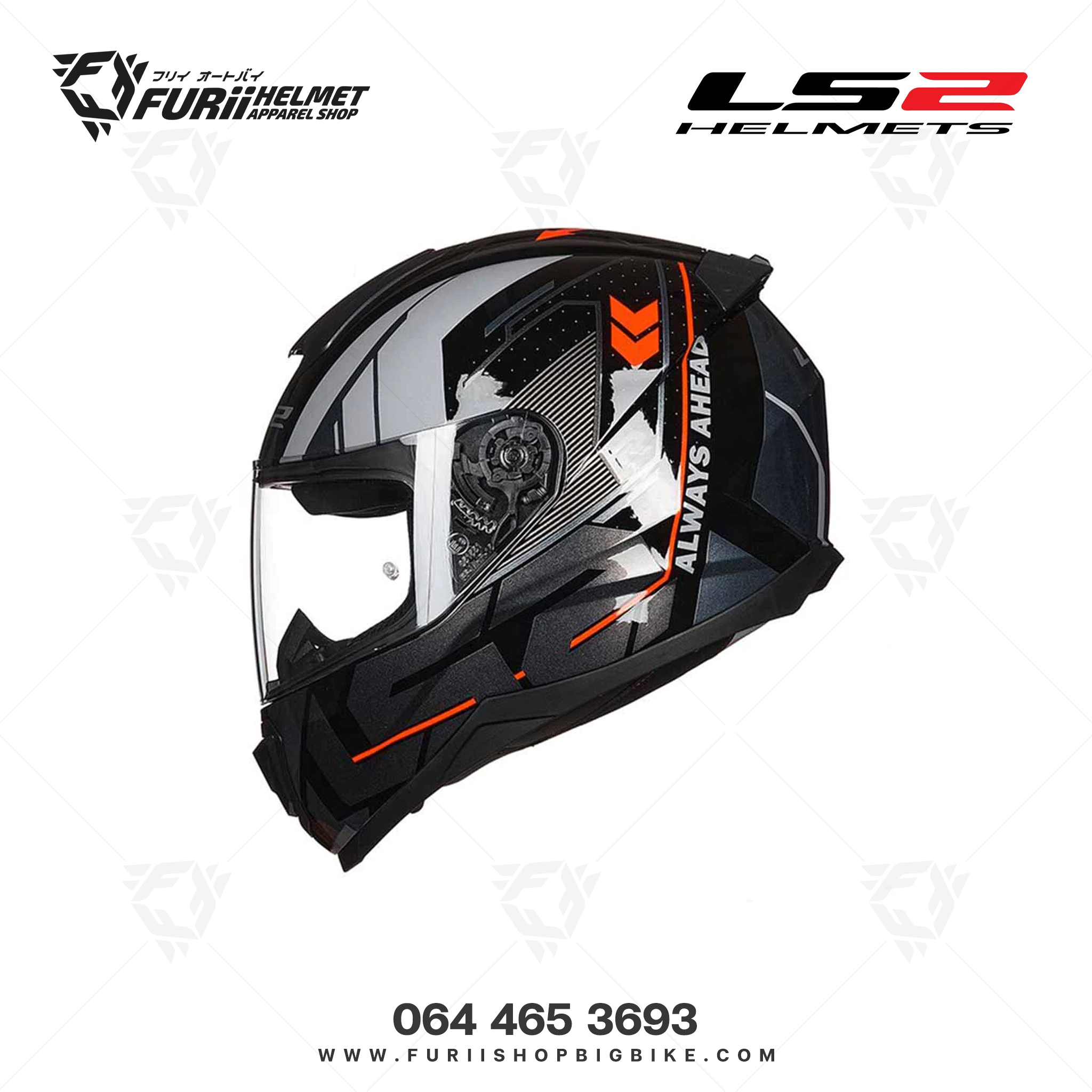 หมวกกันน็อค LS2 Helmet FF802 FLASH : GALAXY BLACK ORANGE