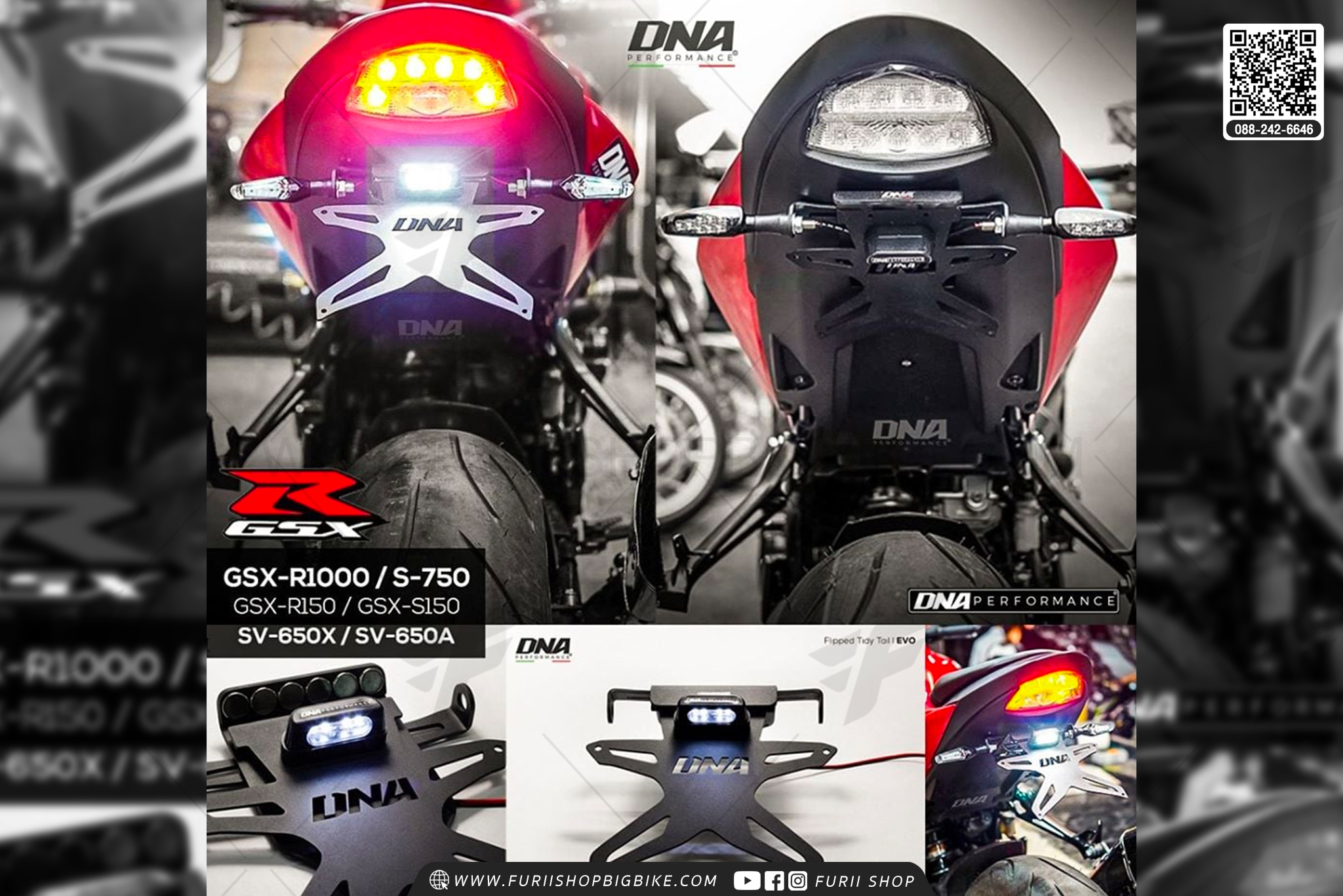 ท้ายสั้นแม่เหล็กพับได้ Tail Tidy DNA Performance รุ่น Evo For Suzuki GSX-R1000