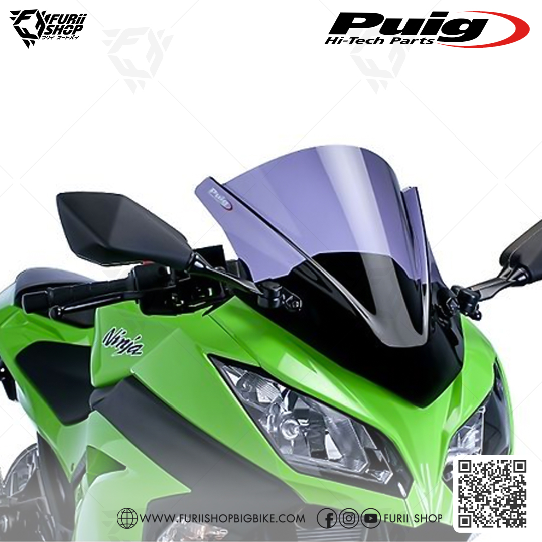ชิลด์หน้า Puig Windshield F-Dark Smoke : for Kawasaki Ninja 300