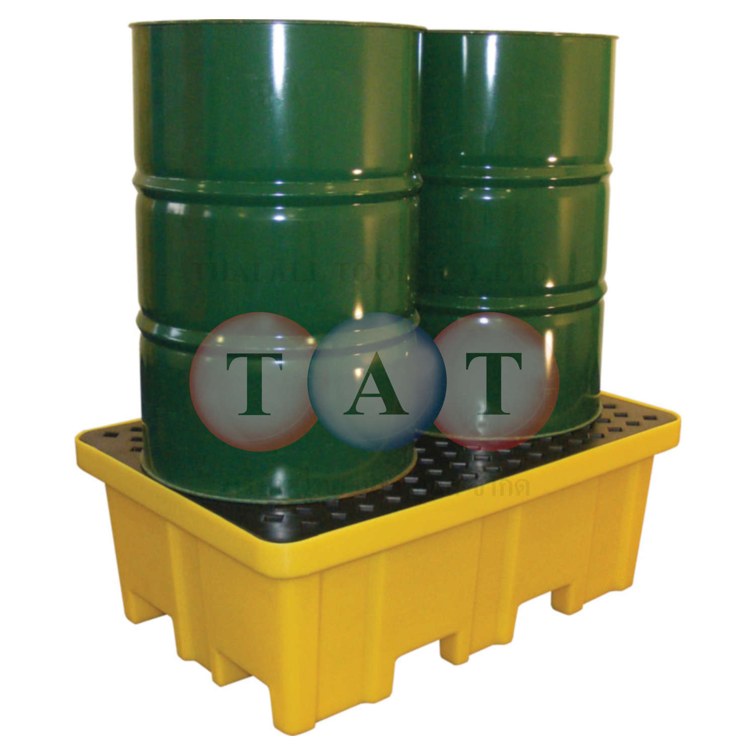 Solent Spill Control.Spill Pallet for 2-Drum with 4-Way Entry