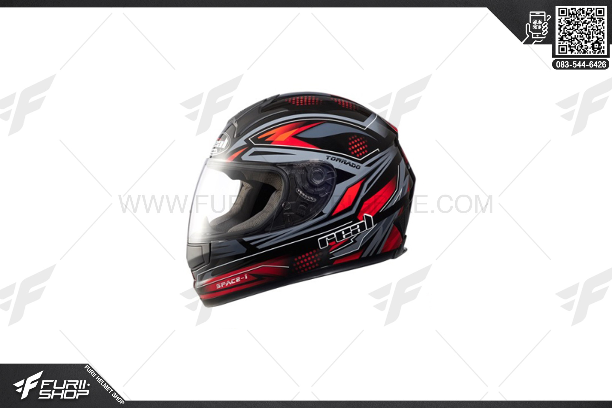 หมวกกันน็อค Real TORNADO SPACE1 BLACK/RED