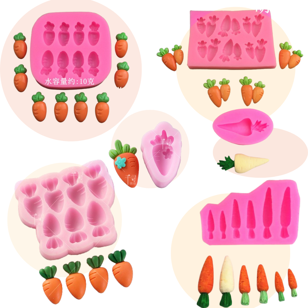 พิมพ์ซิลิโคนรูปแครอท สำหรับทำขนม ช็อกโกแลต ฟองดอง หรือเรซิ่น