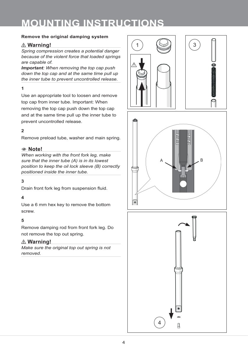 สปริงโช้คหน้า Ohlins FKS220 For BMW R nineT Pure 2017-2023