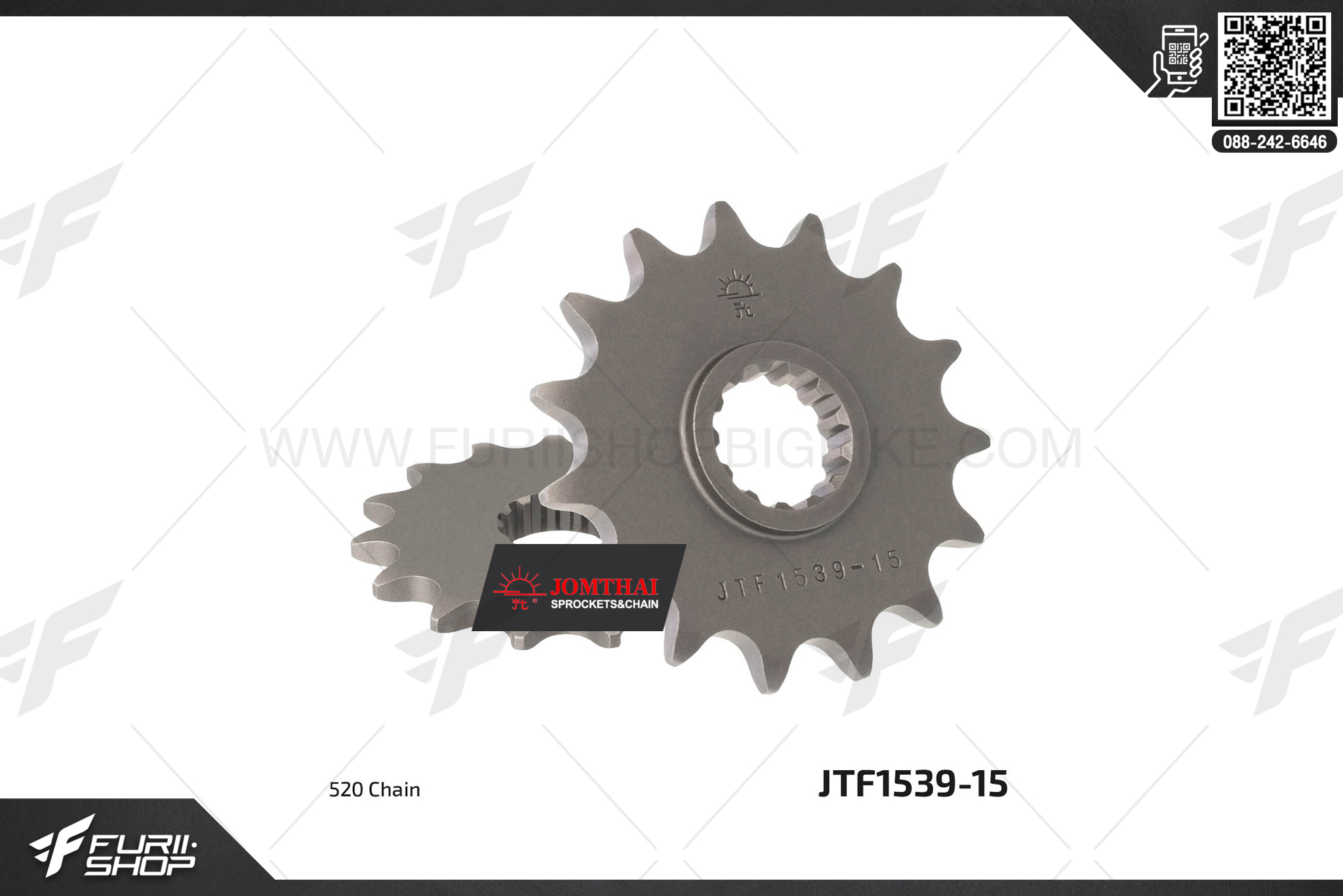 สเตอร์หน้า JOMTHAI (พระอาทิตย์) 15ฟัน รหัส JTF1539-15 For Ninja250r, EX250