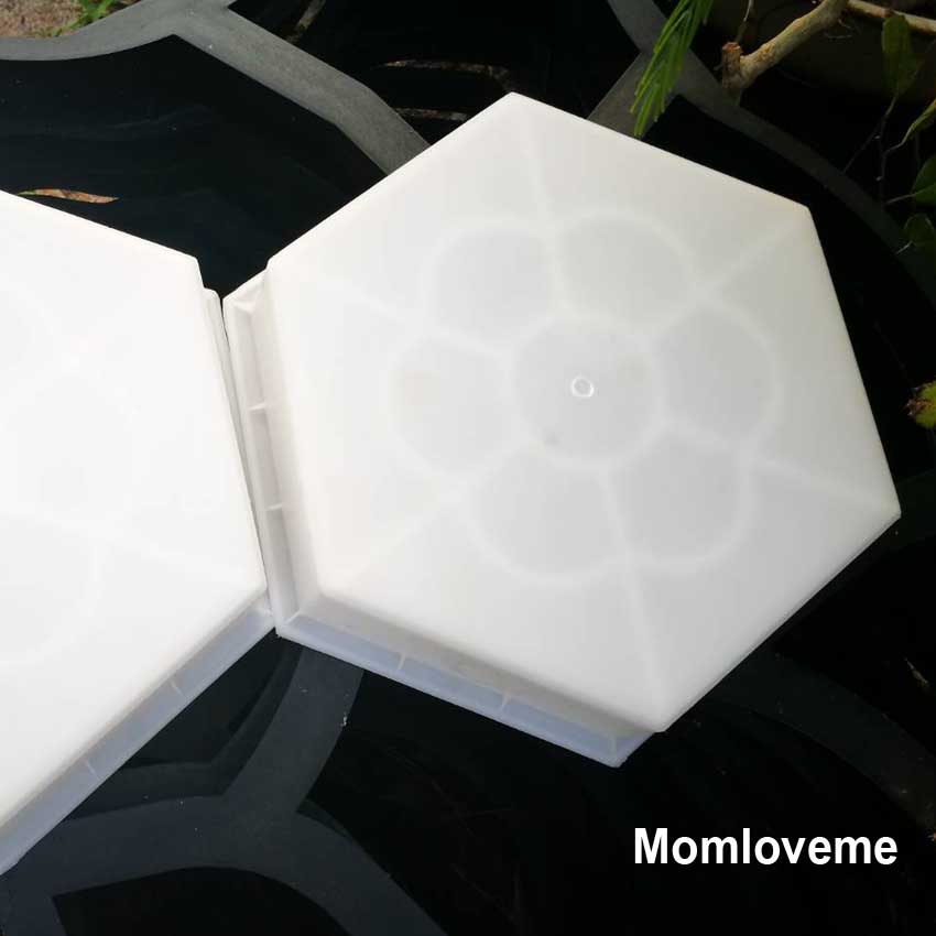 แม่พิมพ์ทางเดิน diy ขนาด 28x23x5 cm ลายดอกไม้ 6 เหลี่ยม