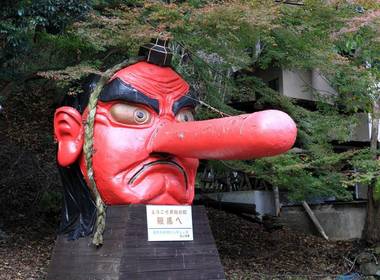 หน้ากากญี่ปุ่น เทนงุ จมูกยาว Japanese Tengu Devil Long Nose Demon Mask 