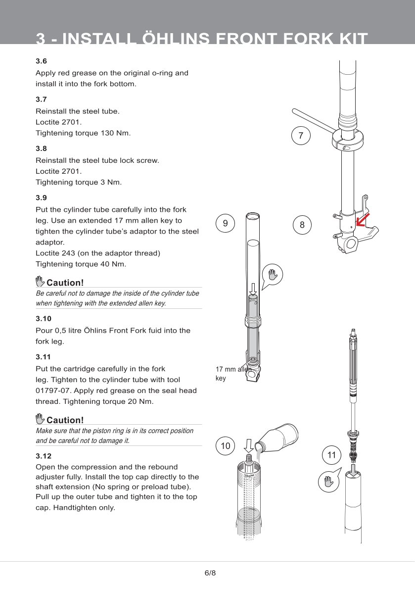 สปริงโช๊คหน้า โช๊คอัพ โช๊คแต่ง โช๊คมอเอตร์ไซค์ OHLINS FGK232 NIX30 KAWASAKI Z1000 2014-2016