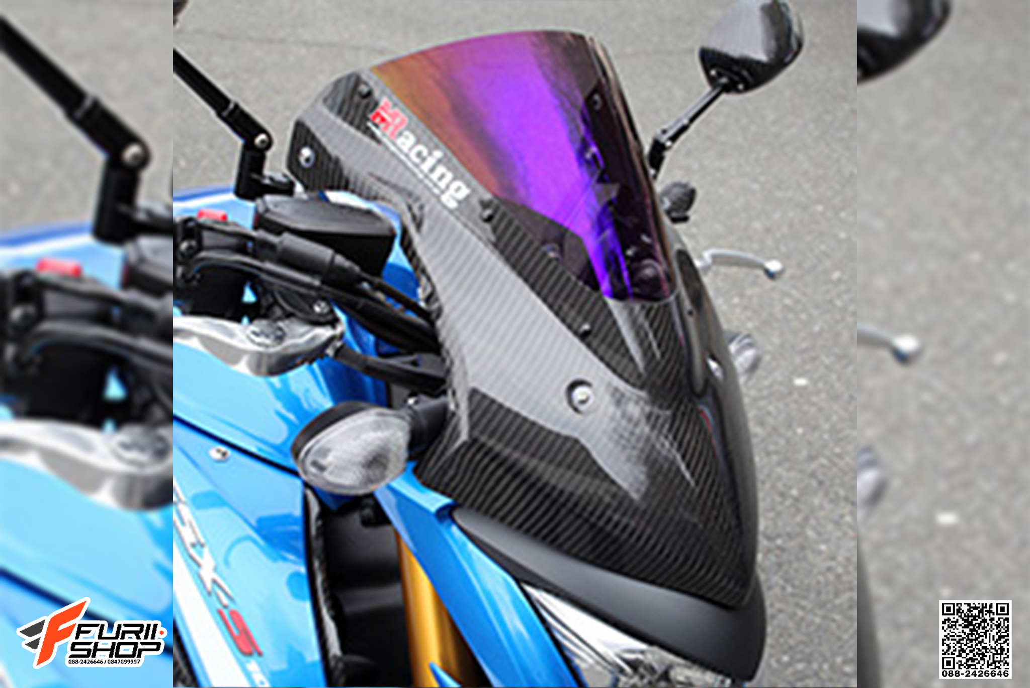 ชิวหน้า MAGICAL RACING สีปรอท FOR SUZUKI GSXS1000