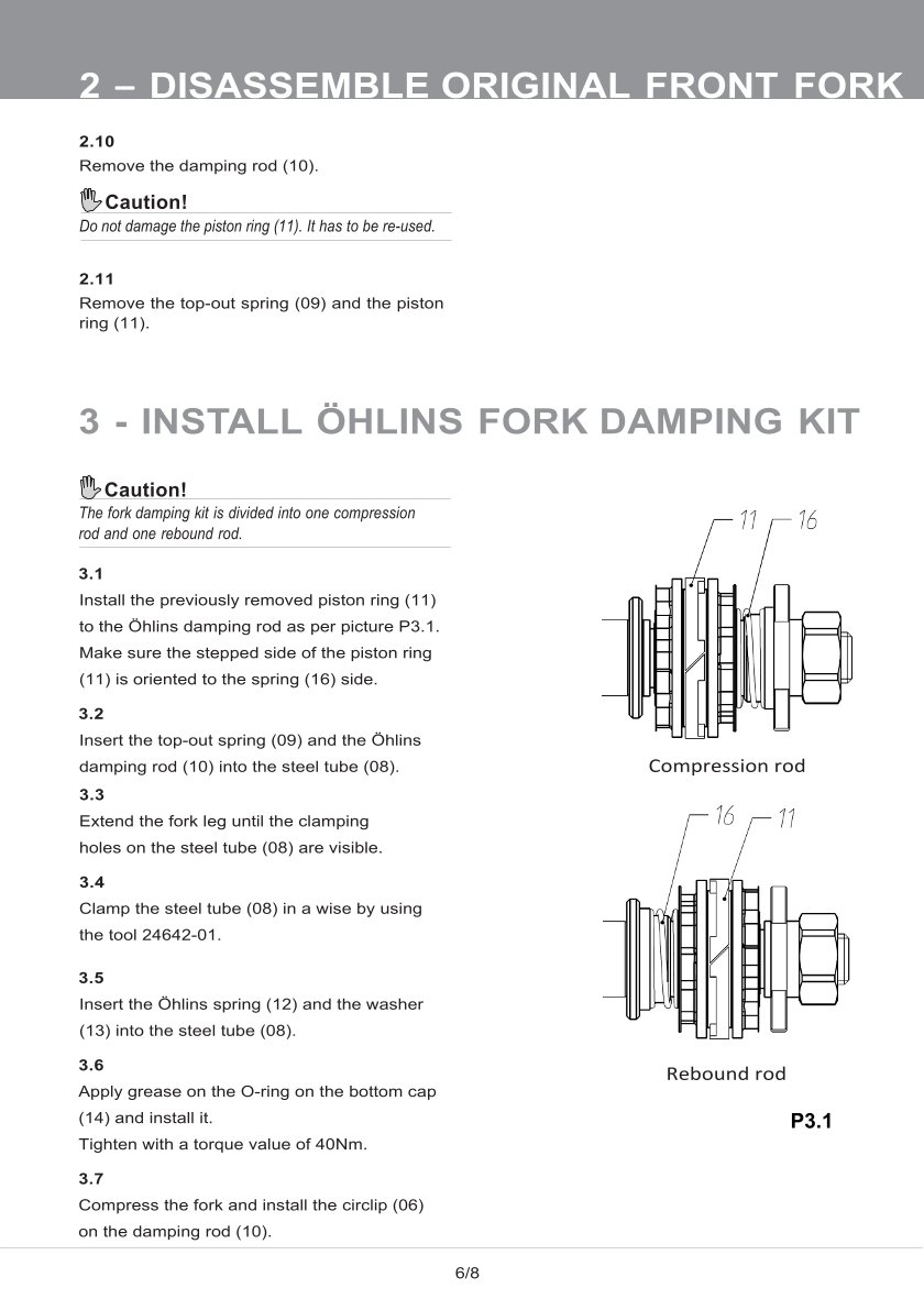 สปริงโช้คหน้า Ohlins FDK102 For Honda Zoomer X 2012-2014