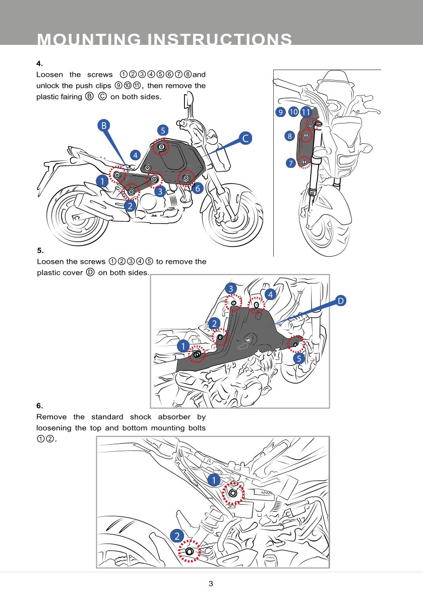 โช๊คหลังแต่ง Ohlins HO047 For Honda MSX125 (USA-GROM RR '22-) ปี 2021-2023