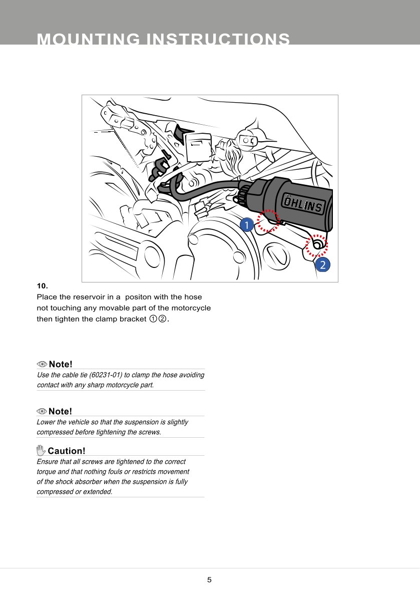 โช๊คหลังแต่ง Ohlins HO047 For Honda MSX125 (USA-GROM RR '22-) ปี 2021-2023