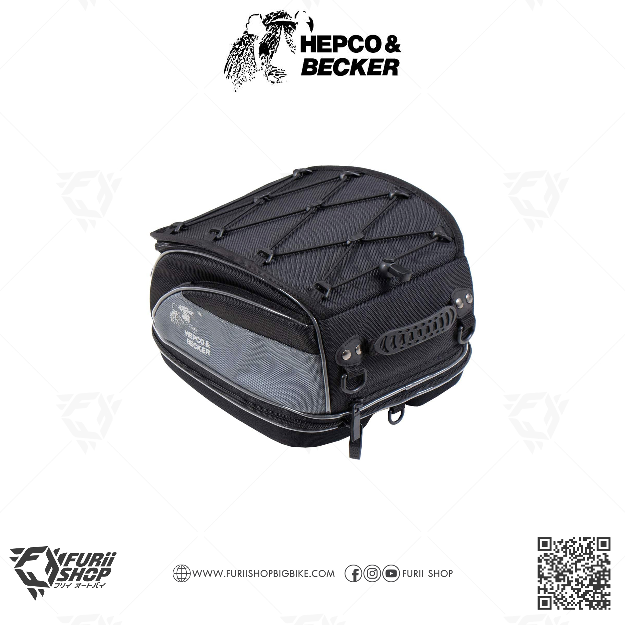 กระเป๋าติดถัง HEPCO & BECKER : Street Sportrack rear bag Tank bag 7-12 Liters Black